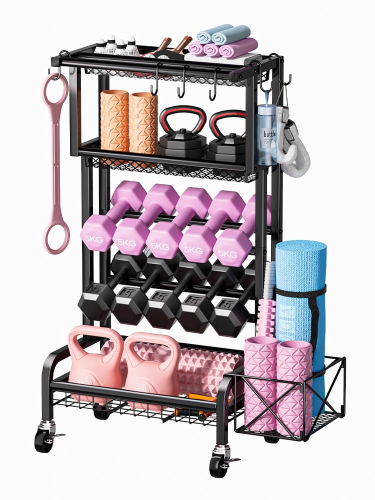 Scaffale Organizer Manubri con Ruote 360°
