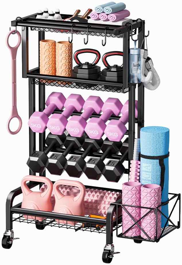 Scaffale Organizer Manubri con Ruote 360° - immagine 1