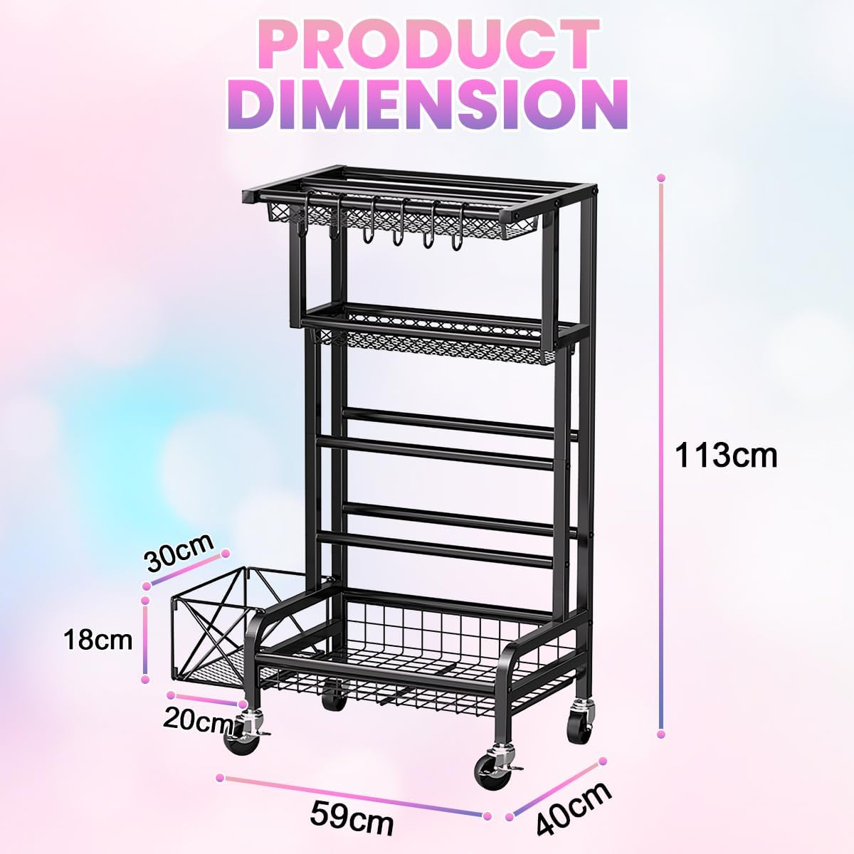 Scaffale Organizer Manubri con Ruote 360° - immagine 4