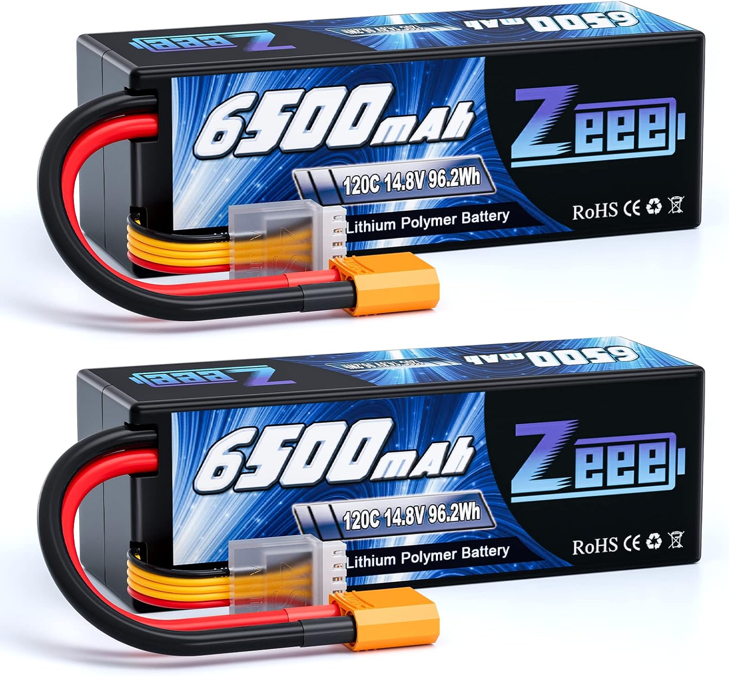 Zeee 4S Lipo Batteria 6500mAh 14,8V 120C (2 Pezzi) - immagine 1