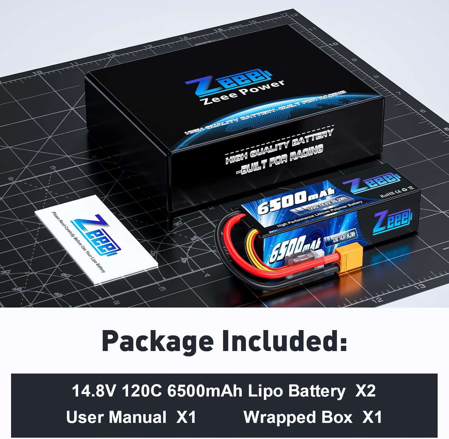 Zeee 4S Lipo Batteria 6500mAh 14,8V 120C (2 Pezzi) - immagine 6