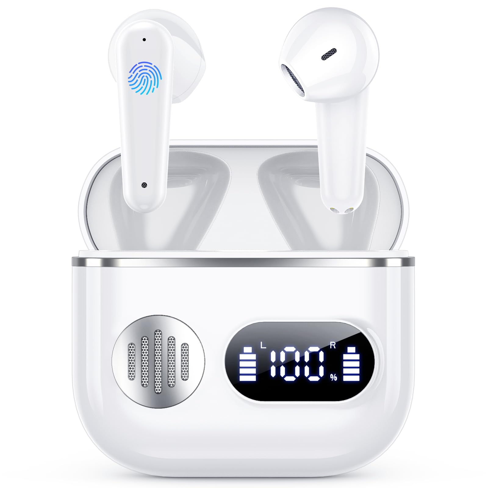 Cuffie Bluetooth 6.1 Wireless 48h, Avorio Bianco