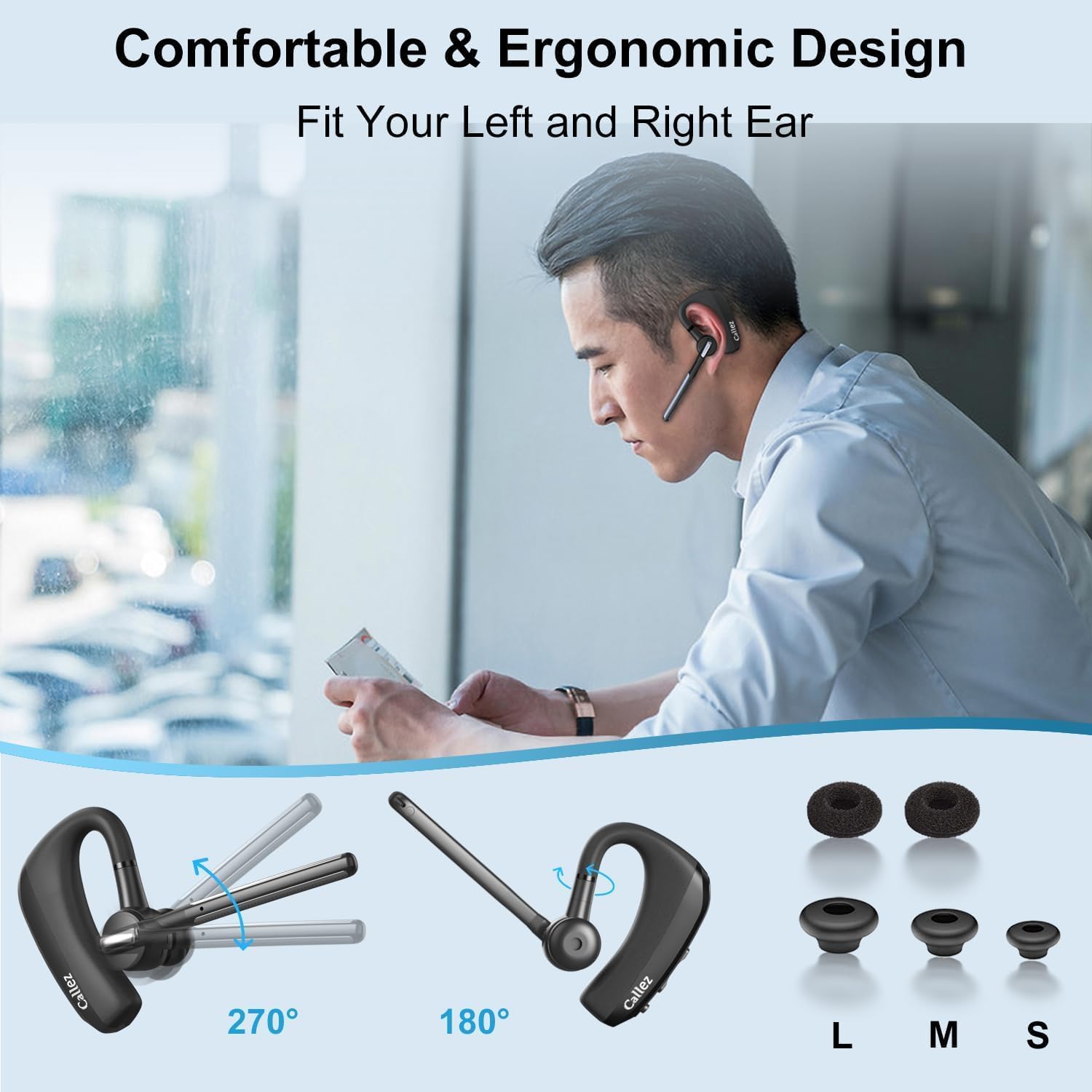 Callez Auricolare Bluetooth Singolo V5.0 - immagine 4