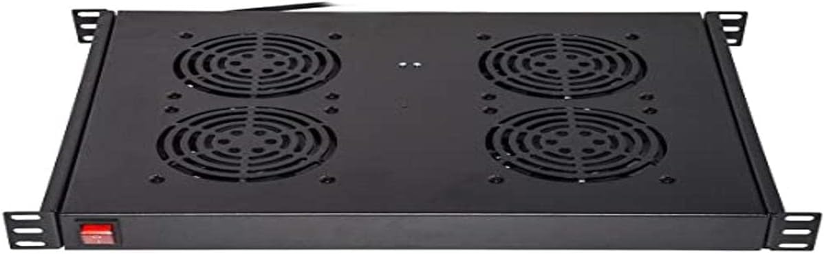 Ripiano per Armadi Rack 19" con 4 Ventole, Nero - immagine 1
