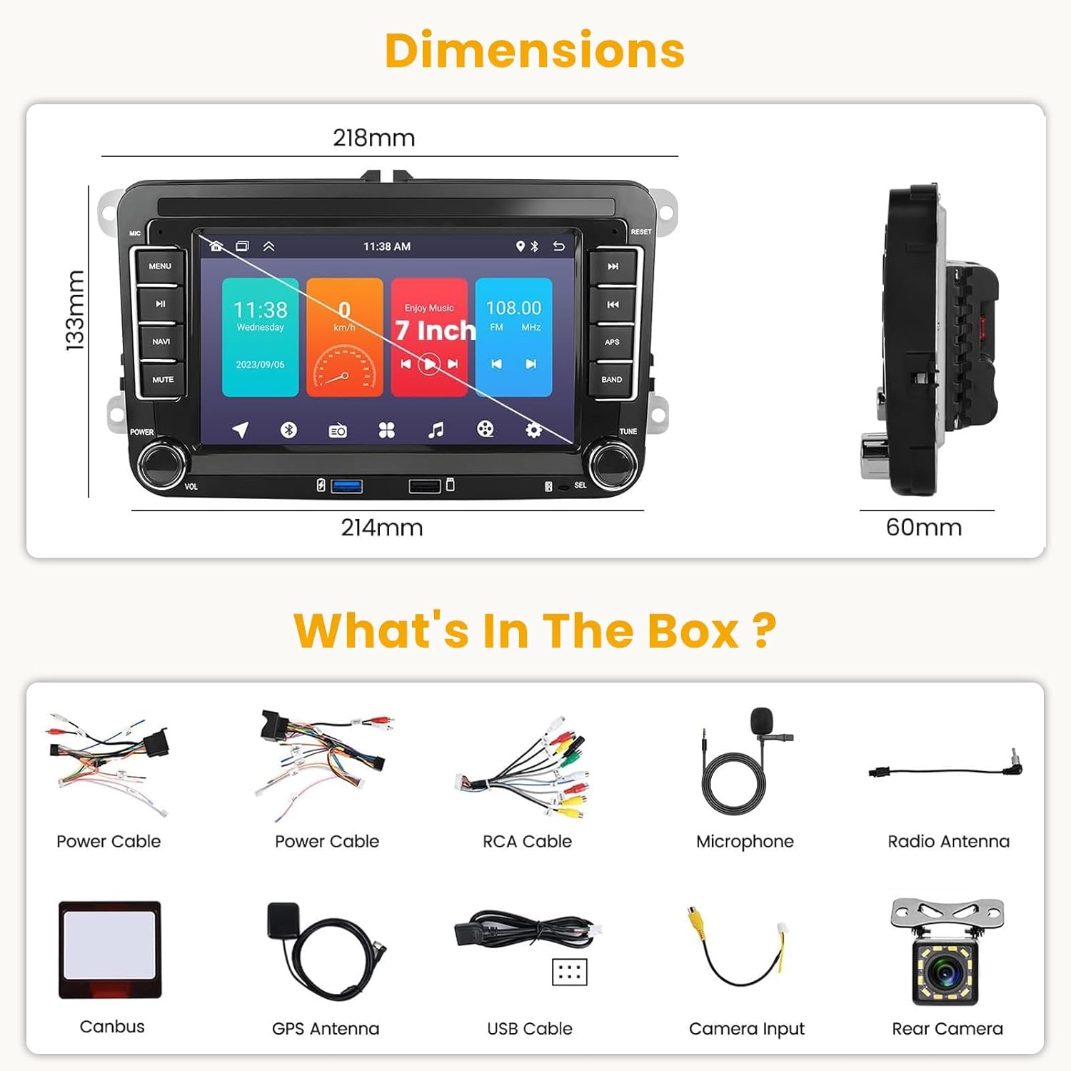 Fuluku Autoradio Android 7'' per VW Passat, Golf, Polo - immagine 7