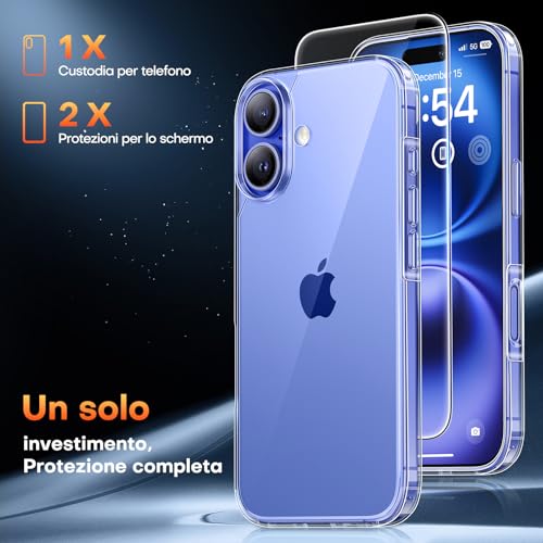 TAURI 3 in 1 Cover per iPhone 16 Trasparente - immagine 2