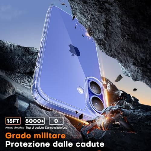 TAURI 3 in 1 Cover per iPhone 16 Trasparente - immagine 4