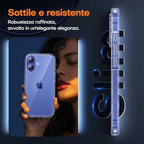 TAURI 3 in 1 Cover per iPhone 16 Trasparente - immagine 5