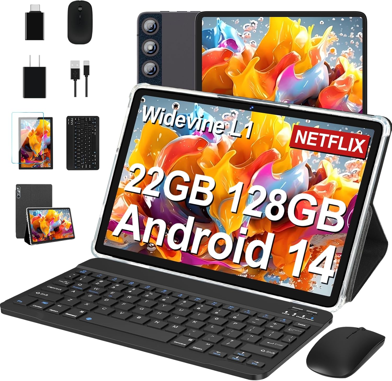 Dmoao Tablet Android 14 22GB RAM+128GB ROM (Marrone) - immagine 1