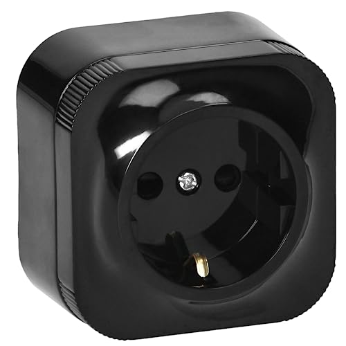 Presa a Muro 1 x 2 Poli + Terra Schuko Presa Multipla Colore Nero IP20 (1 presa)