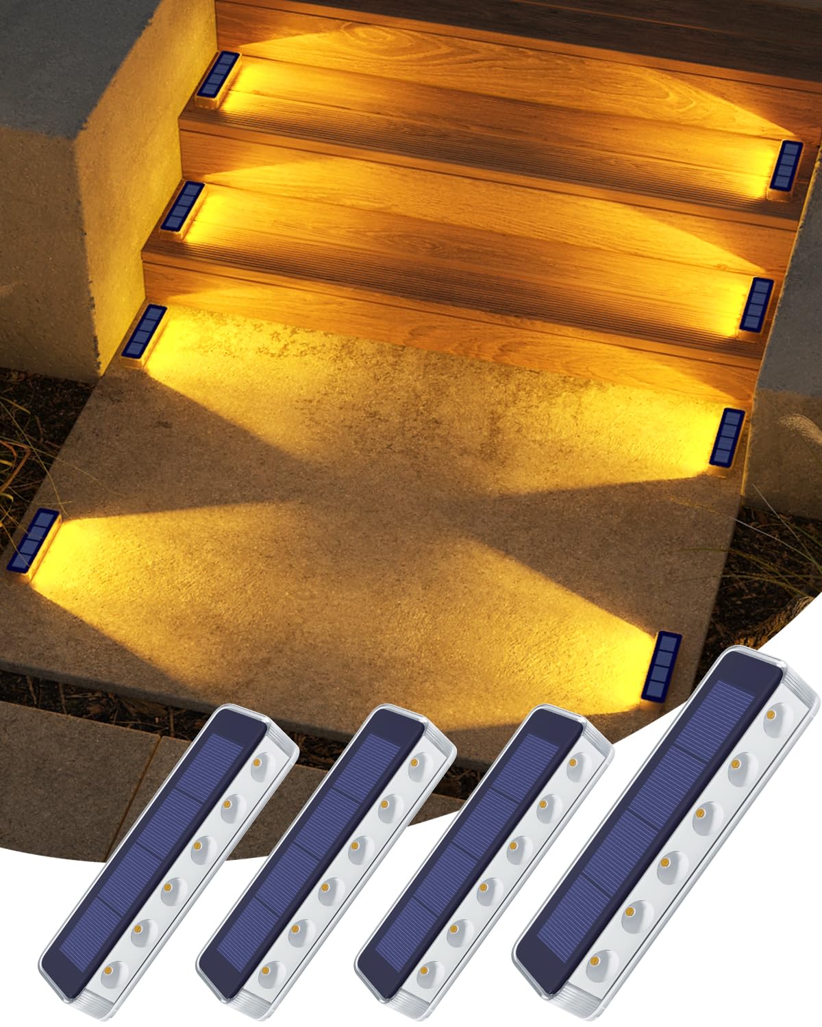 Detarzinled Luci Solari da Giardino IP68 (4 Pezzi)