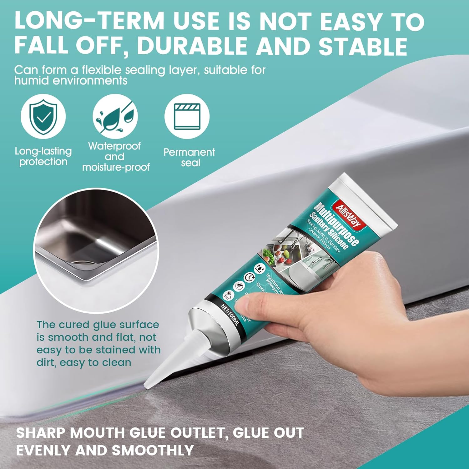 Silicone Trasparente Sigillante Doccia 100 Ml - immagine 3