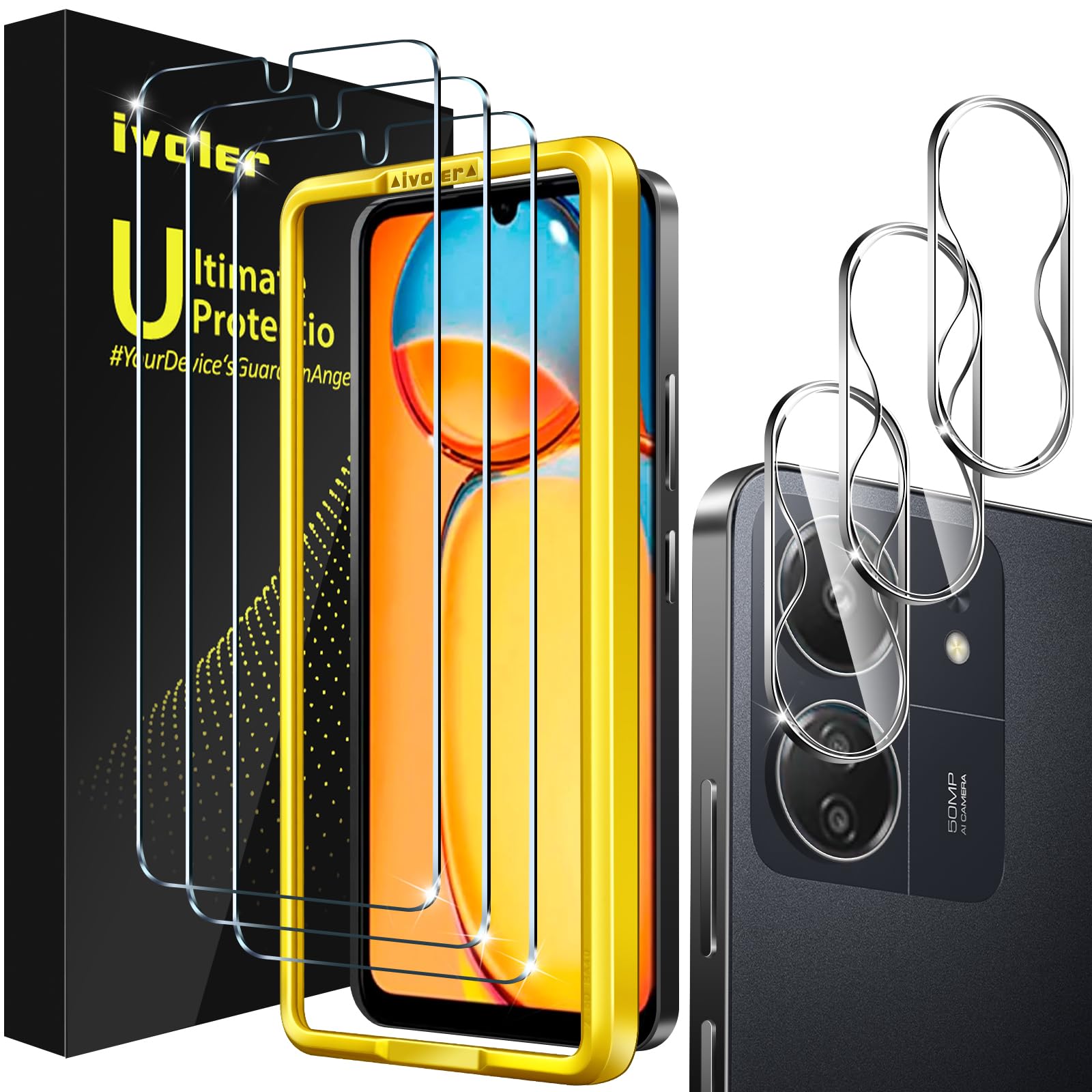 Ivoler Vetro Temperato per Xiaomi Redmi 13C / Poco C65