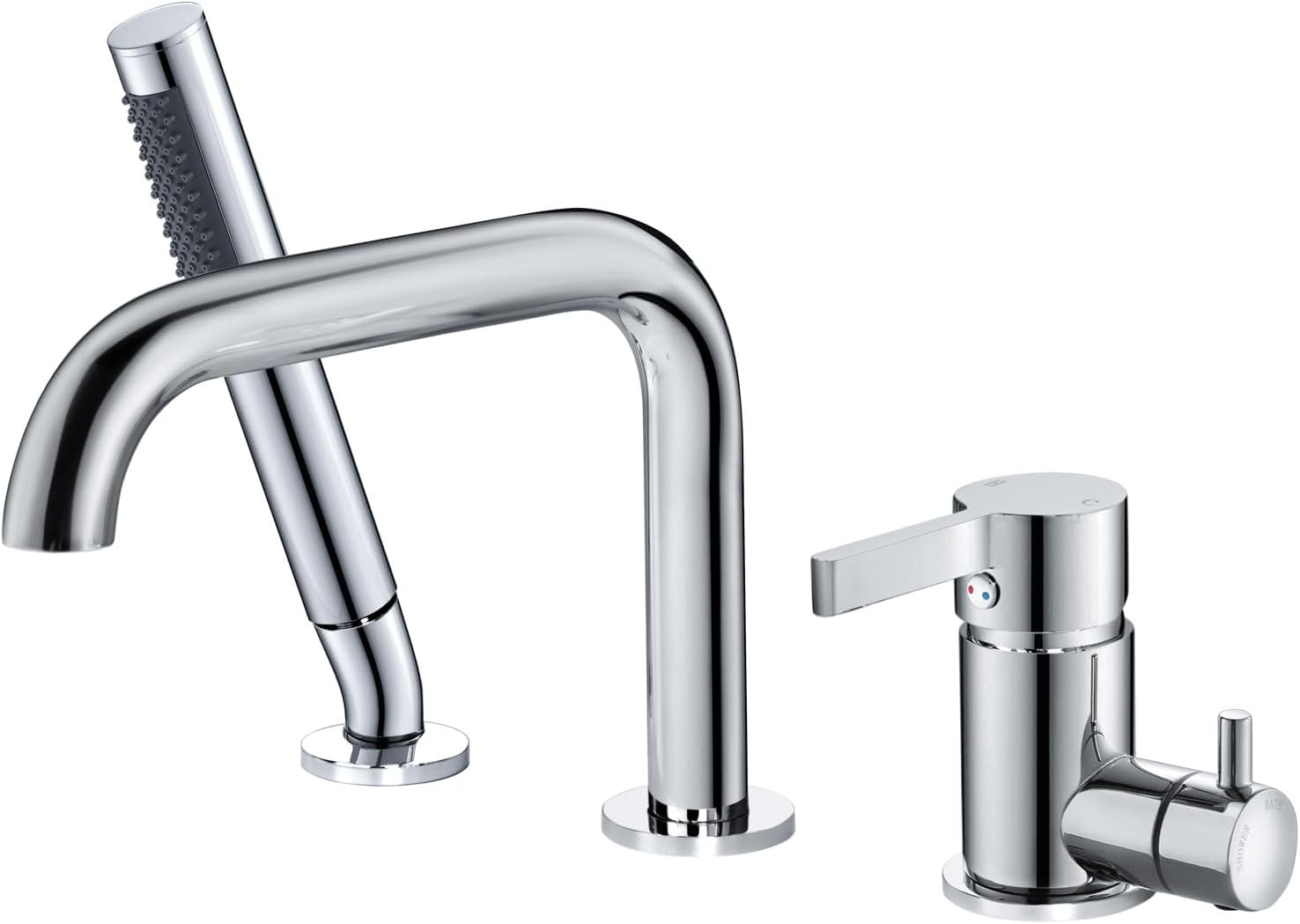 Shanfo Rubinetto Vasca 3 Fori con Doccetta, Cromo