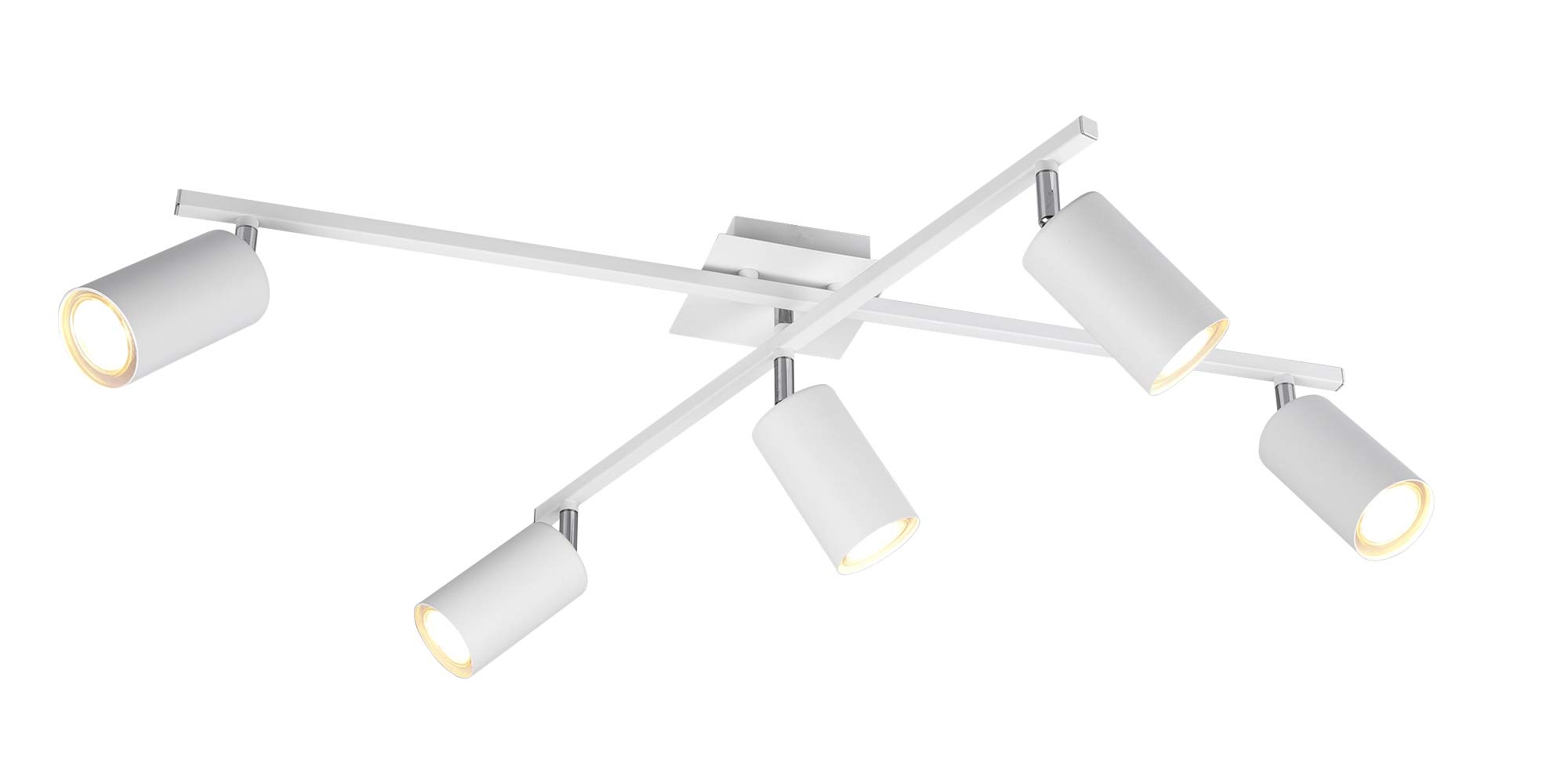 Trio Leuchten Lampada da soffitto, Bianco Opaco, Deckenleuchte 5-flammig