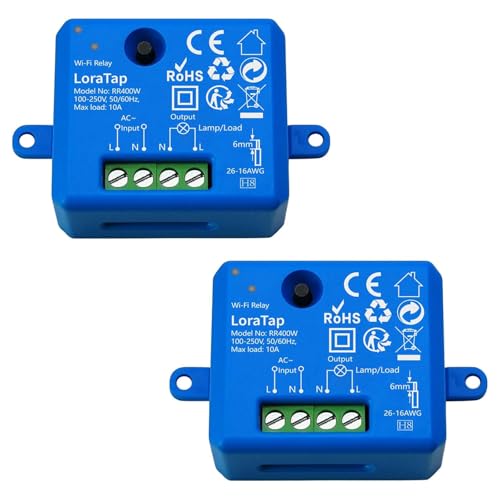 Loratap Interruttore WiFi Mini 2500W 10A - Set 2 pz