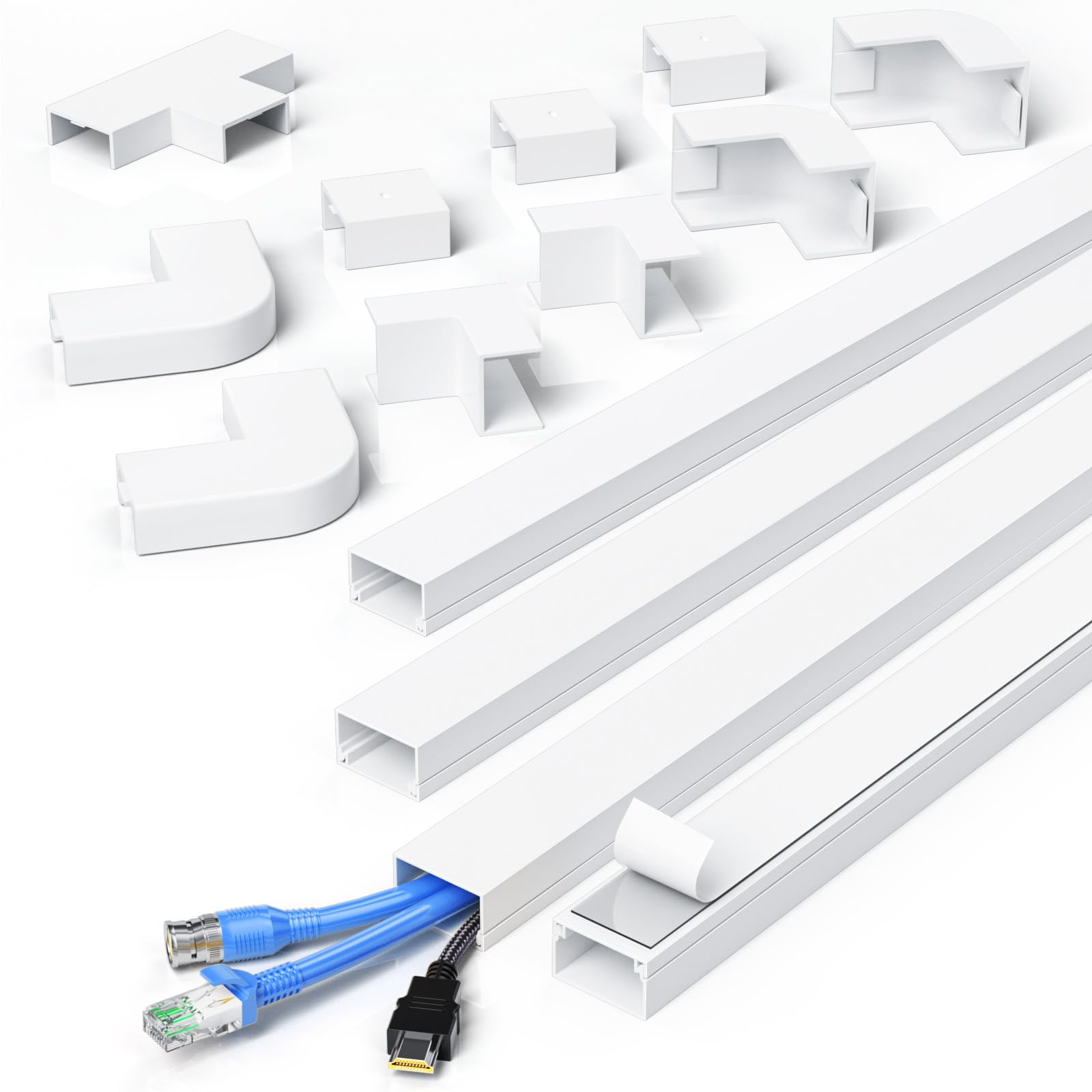 Mudeela Canalina Coprifili TV Autoadesiva, Bianca