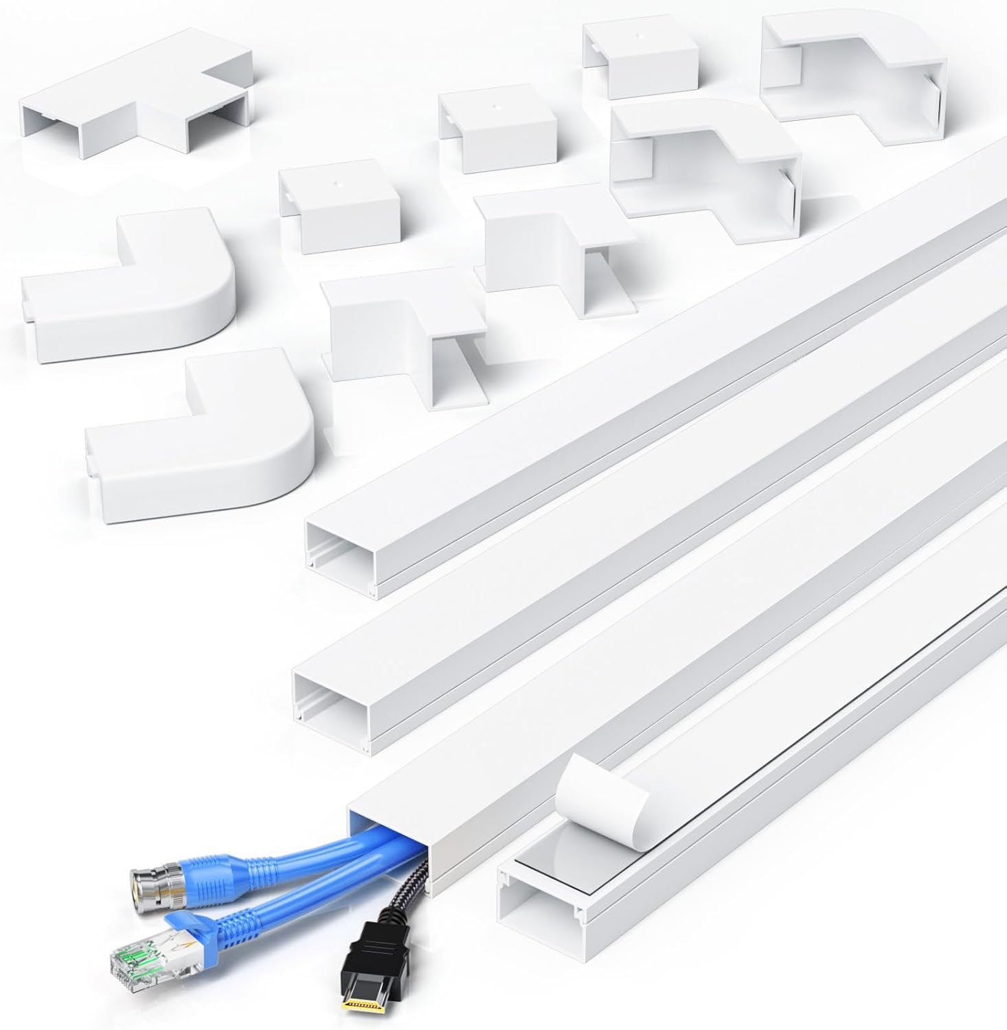 Mudeela Canalina Coprifili TV Autoadesiva, Bianca - immagine 1