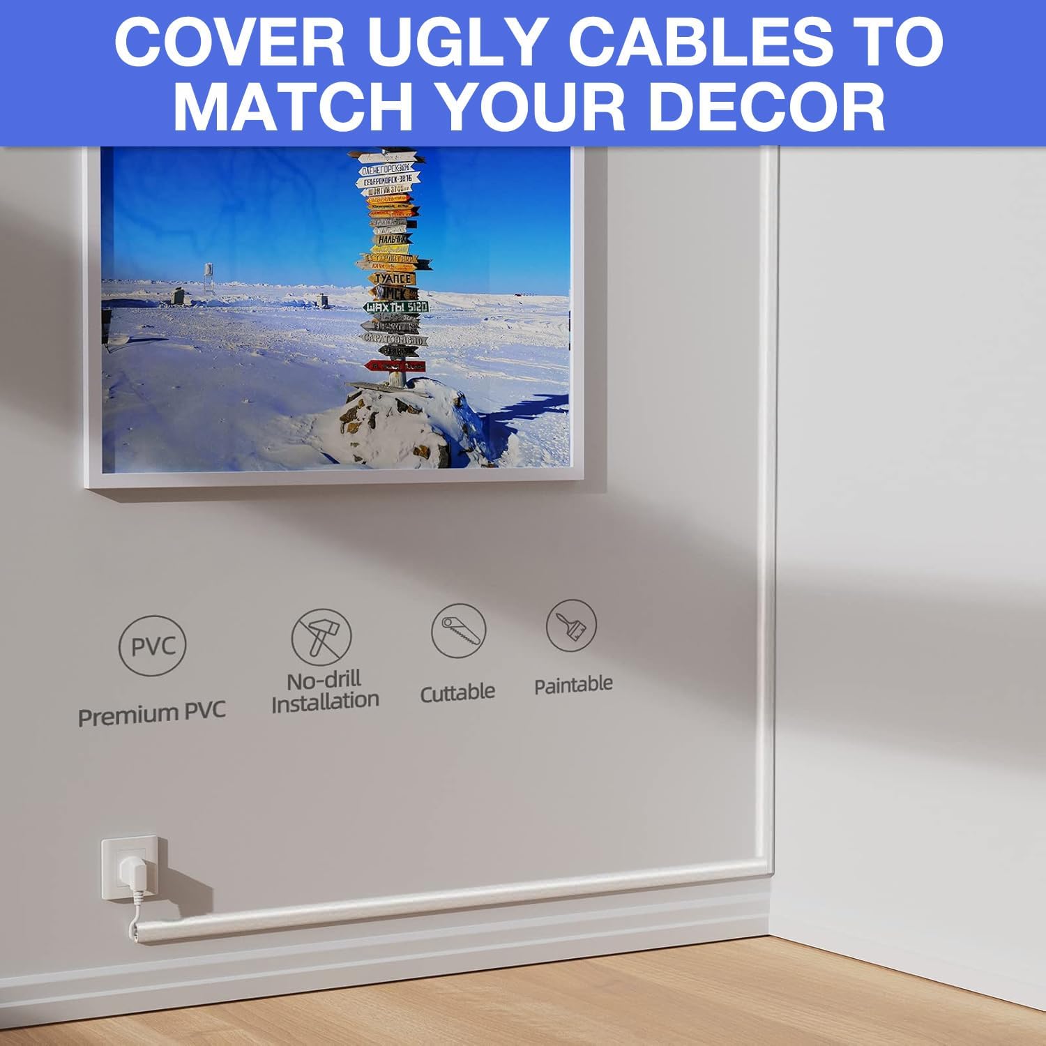 Mudeela Canalina Coprifili TV Autoadesiva, Bianca - immagine 6