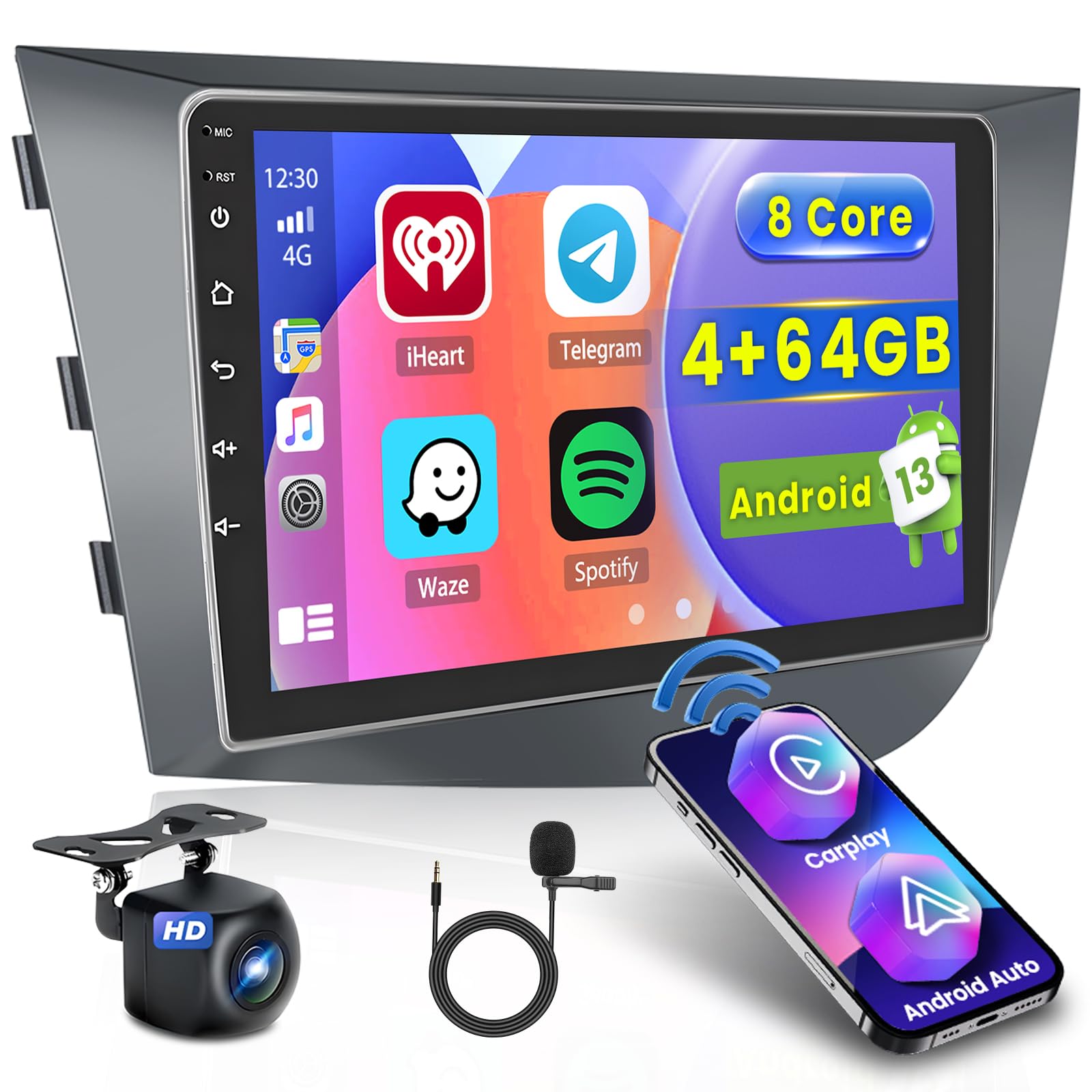 Hikity Android 13 Autoradio 8 Core per Seat Leon 2005-2012