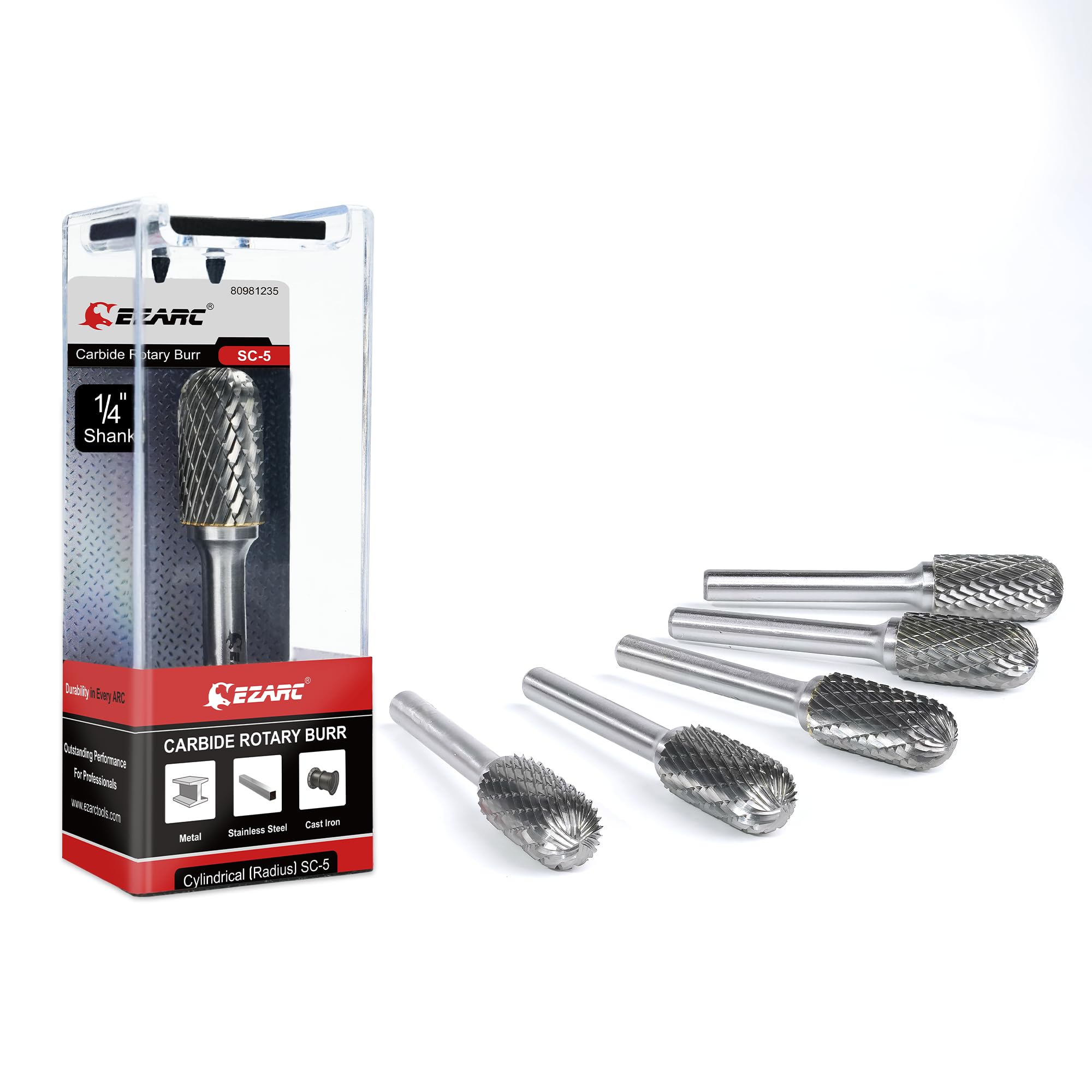 EZARC Set Frese Rotanti in Carburo di Tungsteno 5 Pezzi