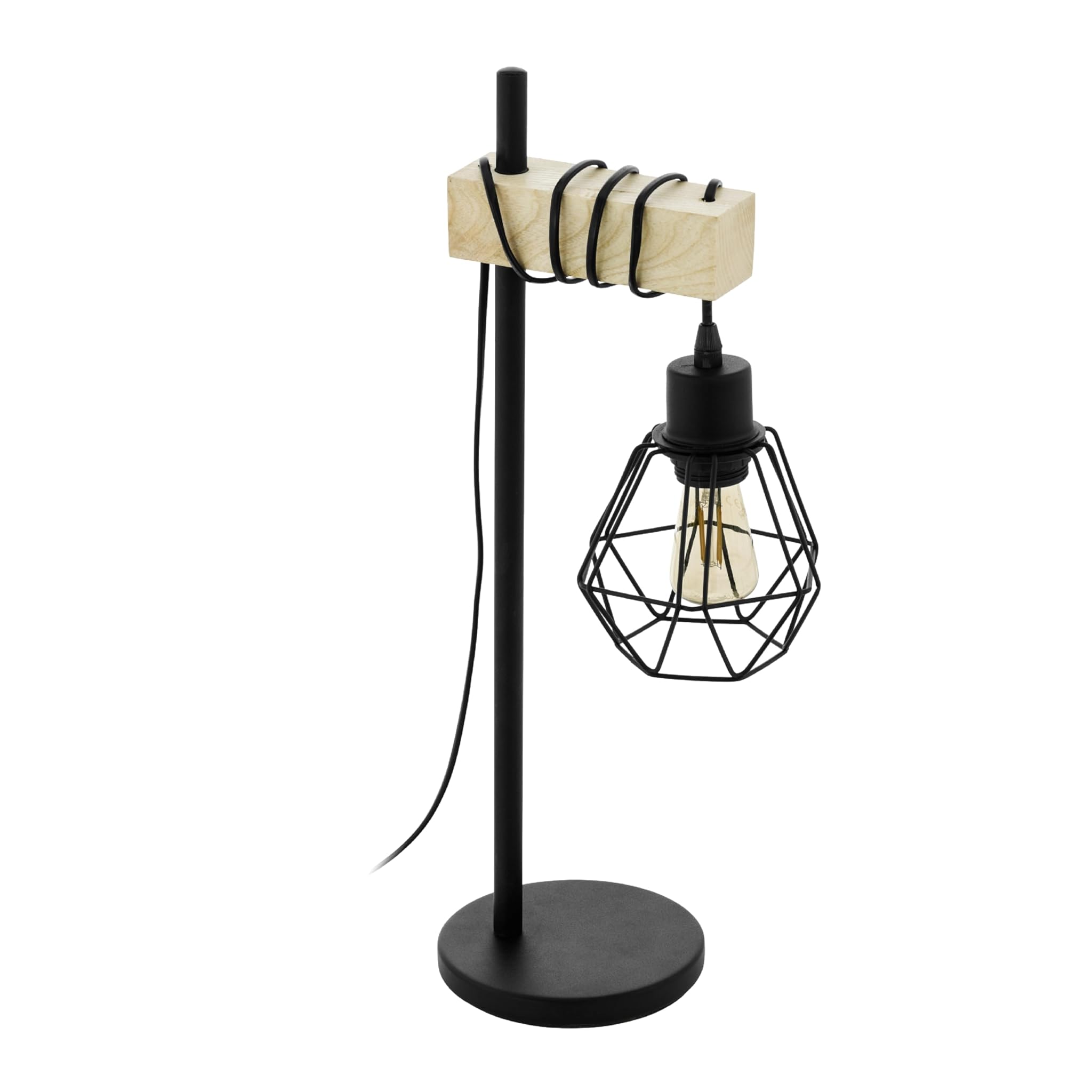 Eglo Townshend 5 - Lampada da Tavolo Vintage E27, Nero