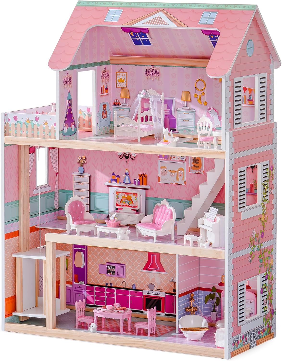 ROBUD Casa delle Bambole in Legno per Bambini - immagine 1