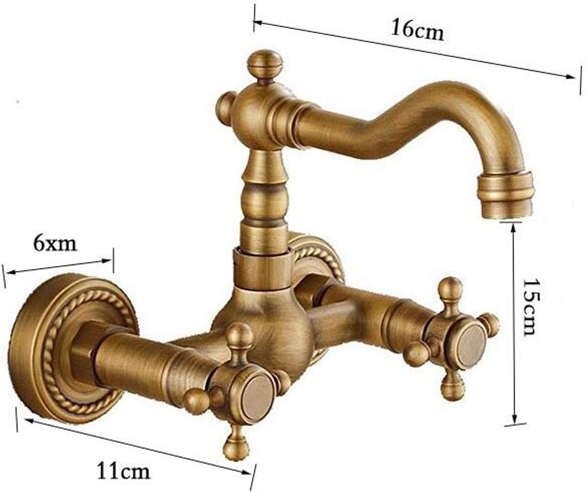 Sjqka Rubinetto Antico in Rame per Cucina a Muro - immagine 6