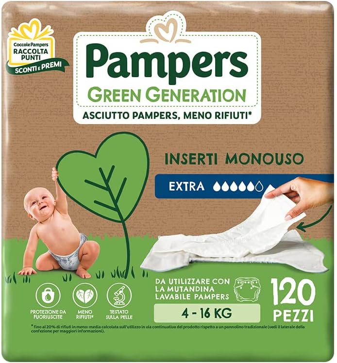 Pampers Green Generation Extra 120 Inserti - immagine 1