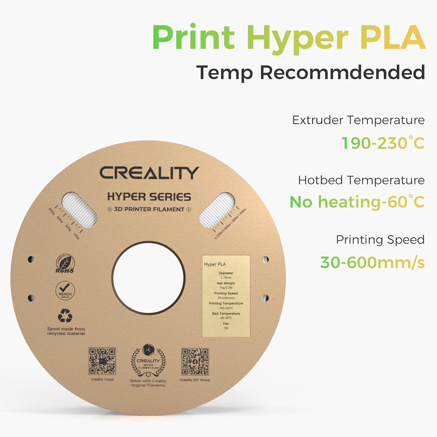 Creality Hyper PLA Filament Arcobaleno 4KG - immagine 5