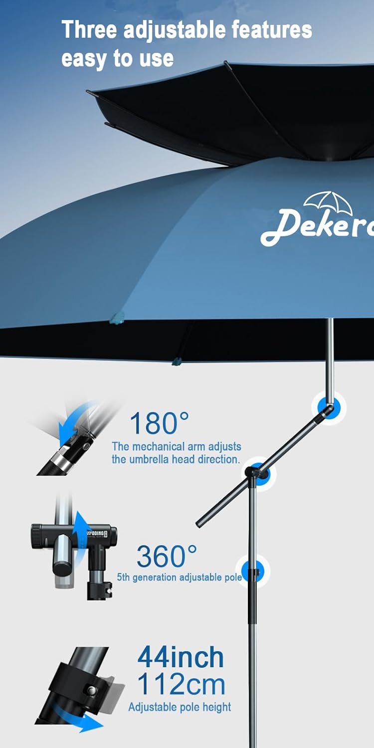 Dekero Ombrello da Spiaggia 2,4 m Antivento - immagine 4