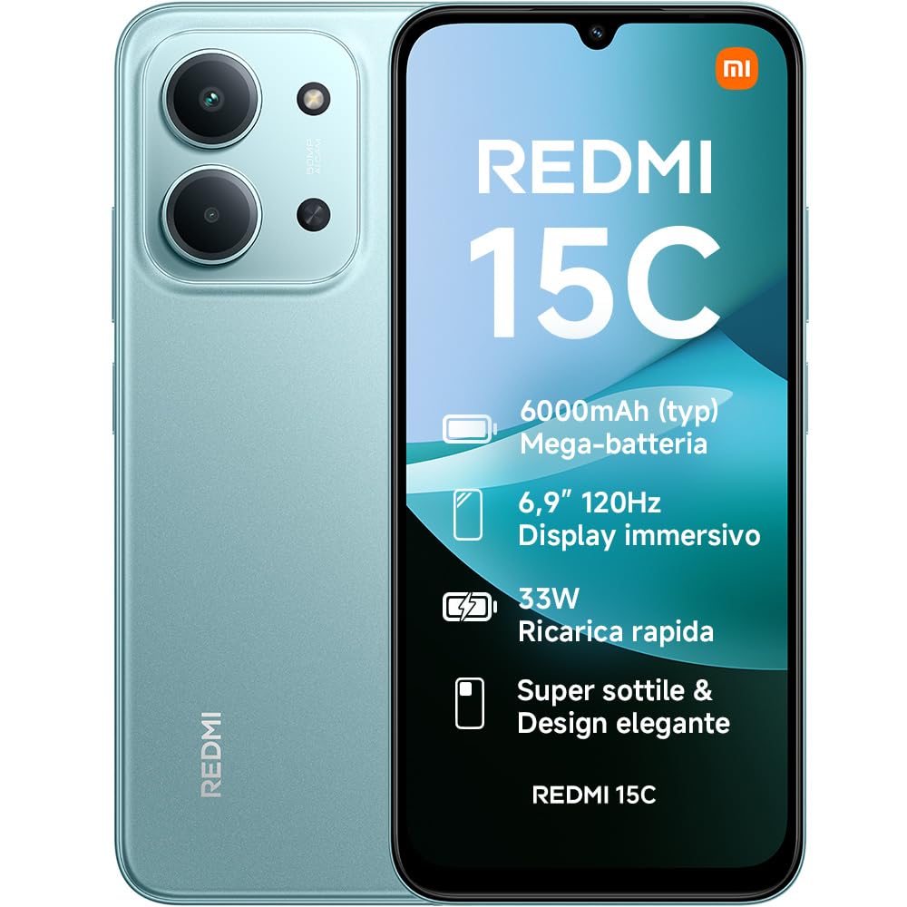 Xiaomi Redmi 15C - Smartphone 6,9" 120Hz 4+256GB, Verde