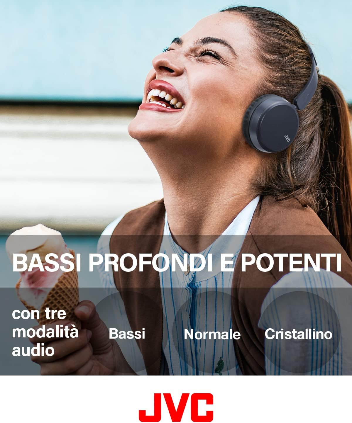 Jvc HA-Z37W - Cuffie Wireless On Ear 35h, Blu - immagine 2