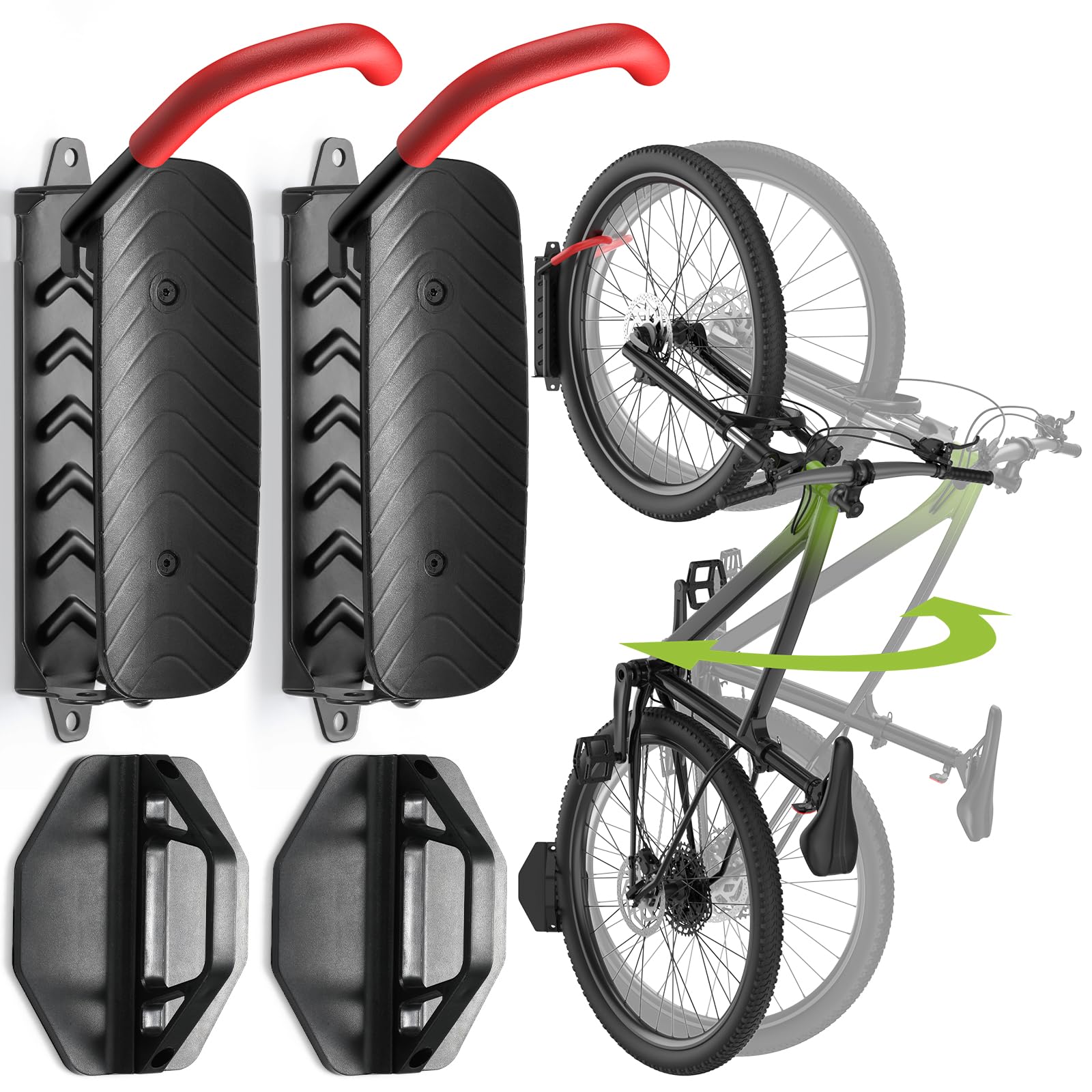 Housolution Supporto Girevole per Biciclette, 2 Pezzi