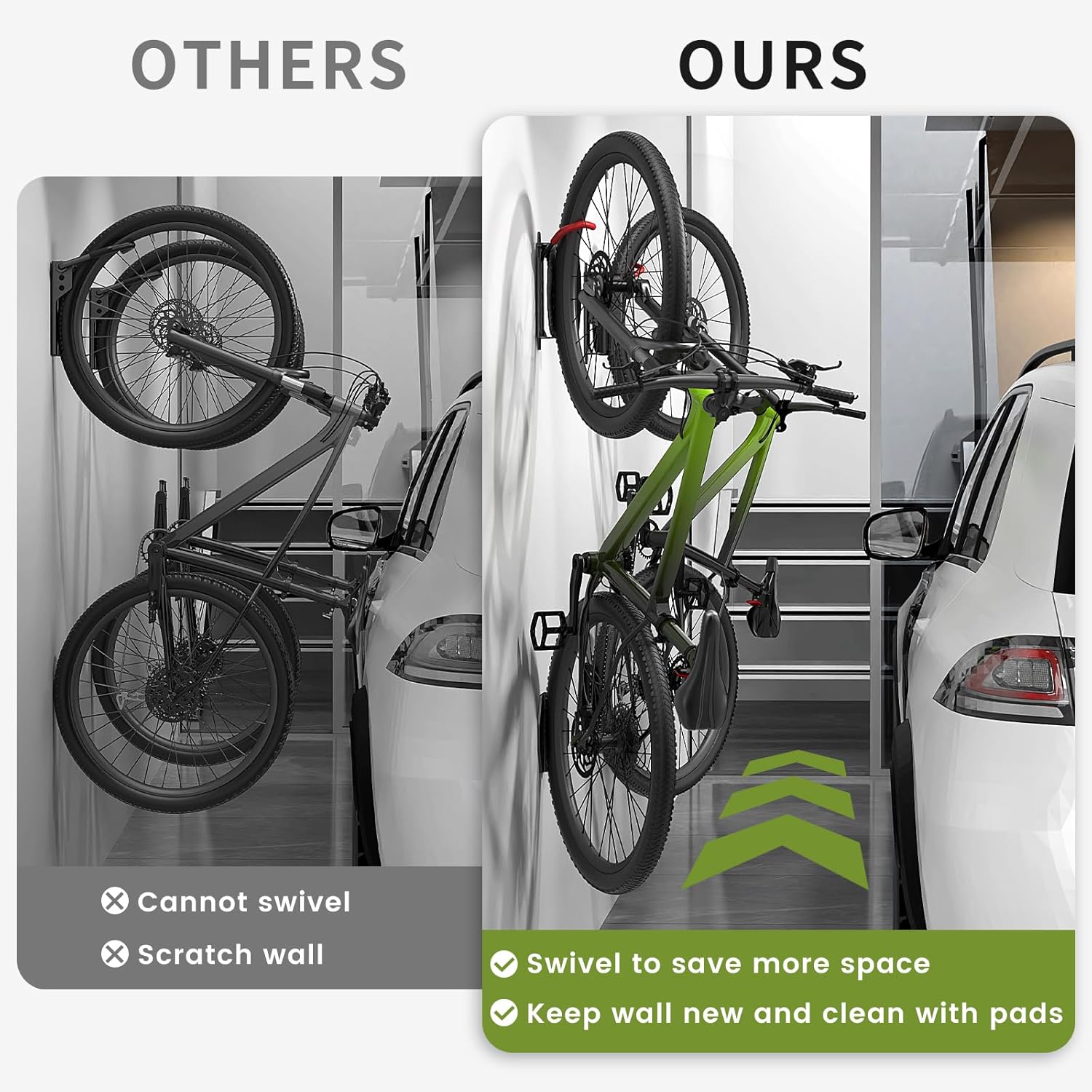 Housolution Supporto Girevole per Biciclette, 2 Pezzi - immagine 4