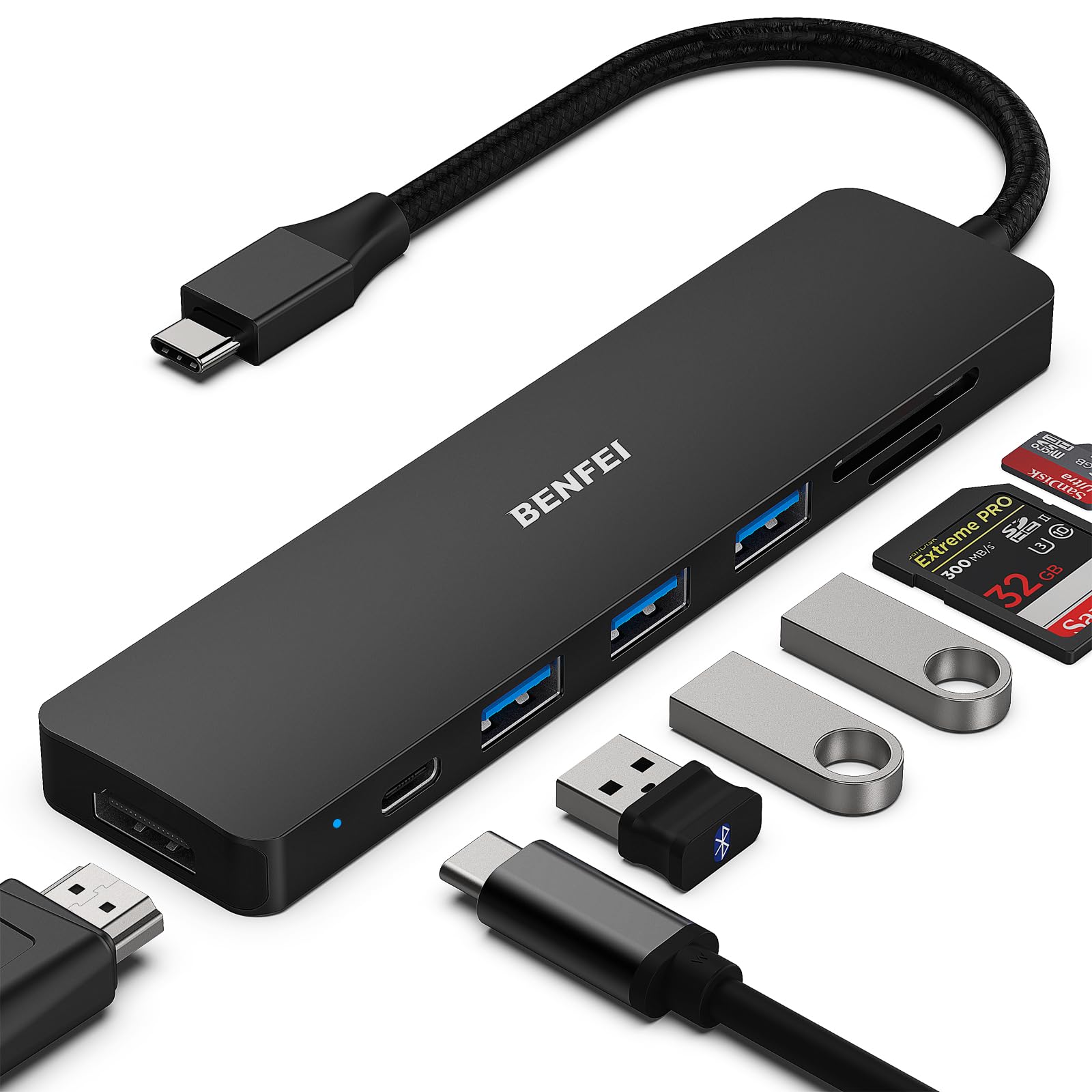 Benfei Hub USB C 7in1 con HDMI 4K@60Hz e 100W PD