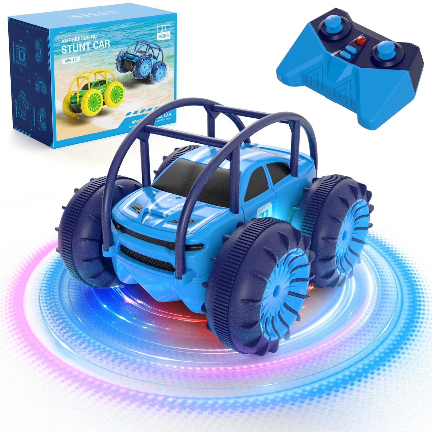 MaxTronic Macchina Telecomandata Anfibio 4WD con LED