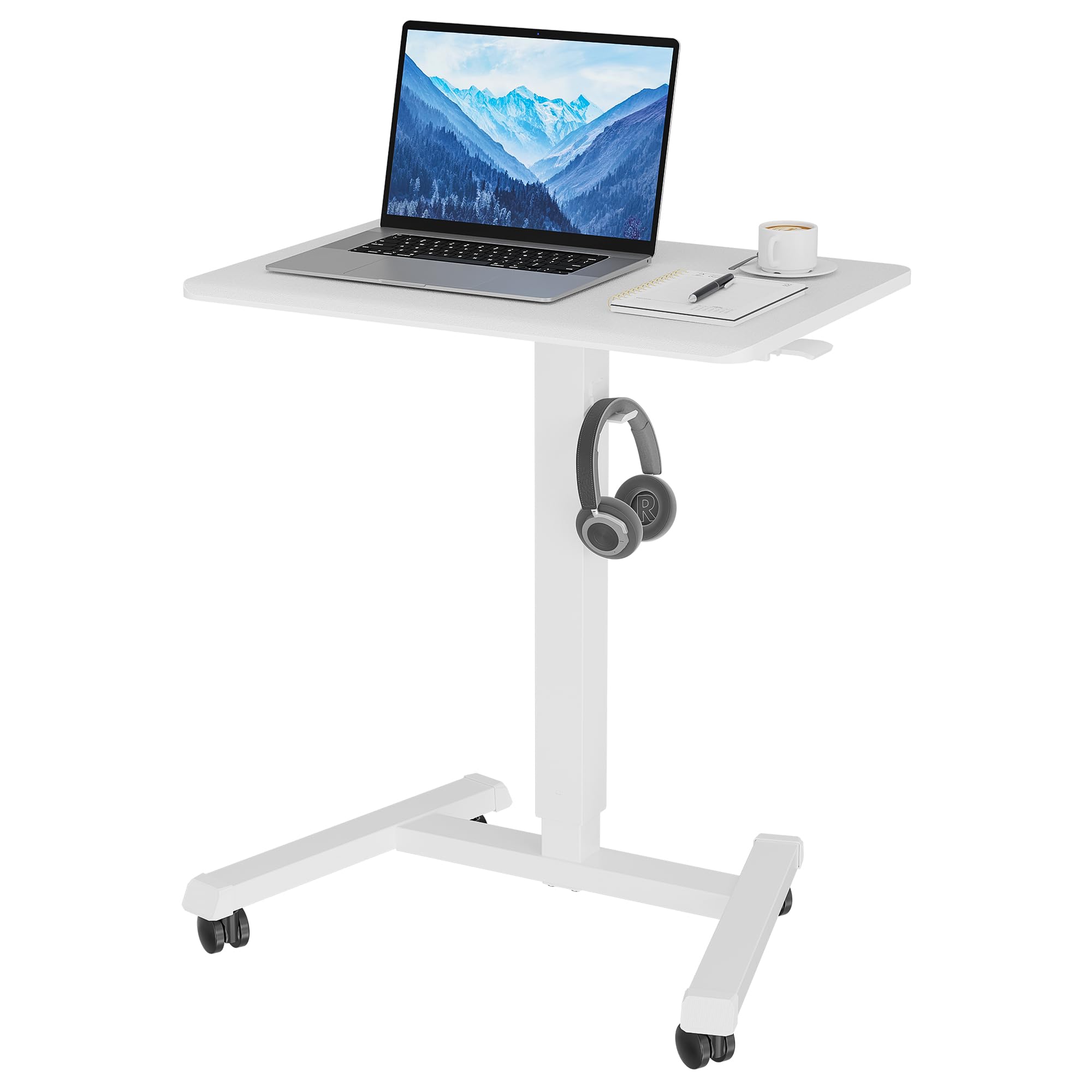Bontec Scrivania per Computer con Ruote 65x45cm, Bianco