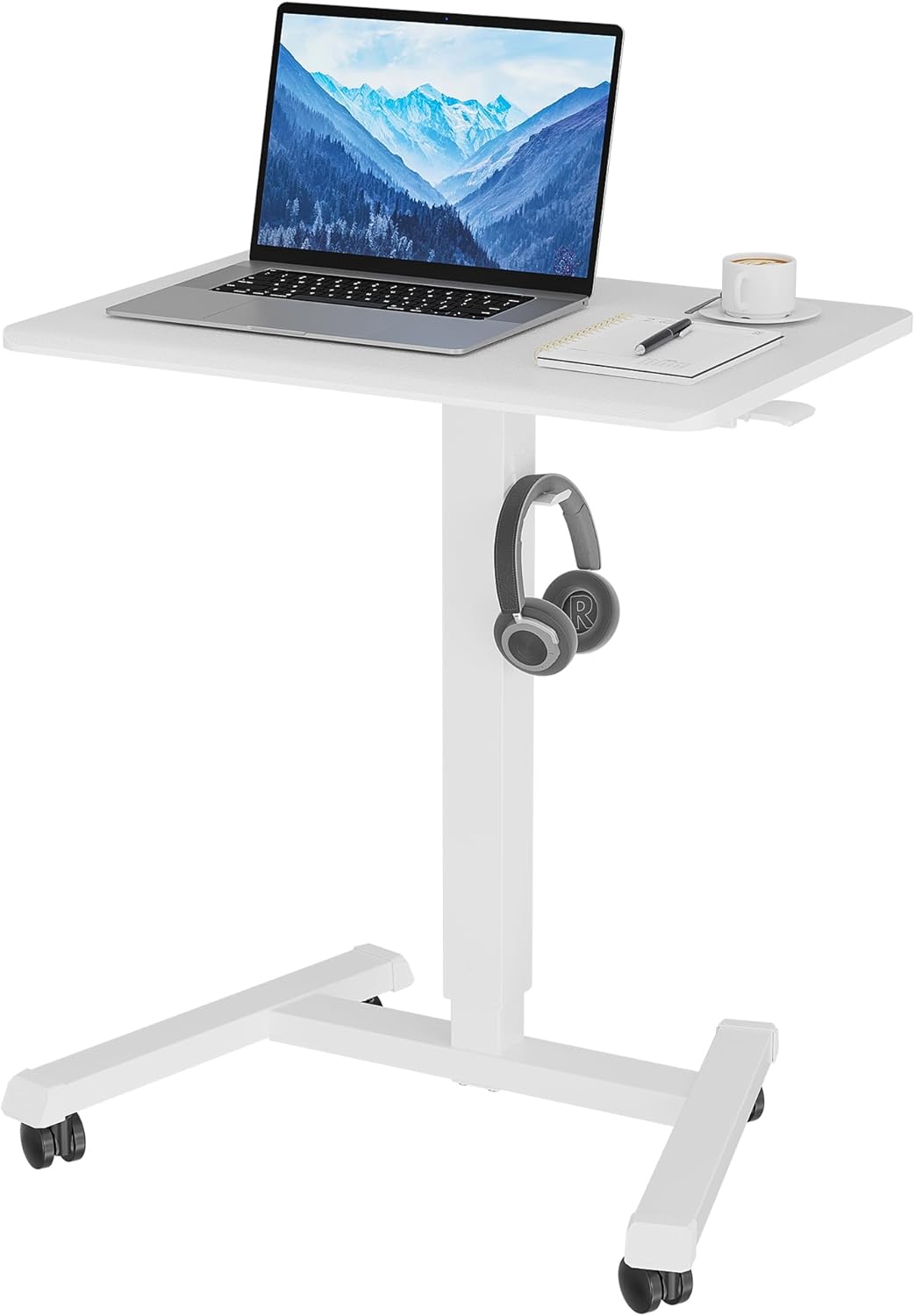 Bontec Scrivania per Computer con Ruote 65x45cm, Bianco - immagine 1