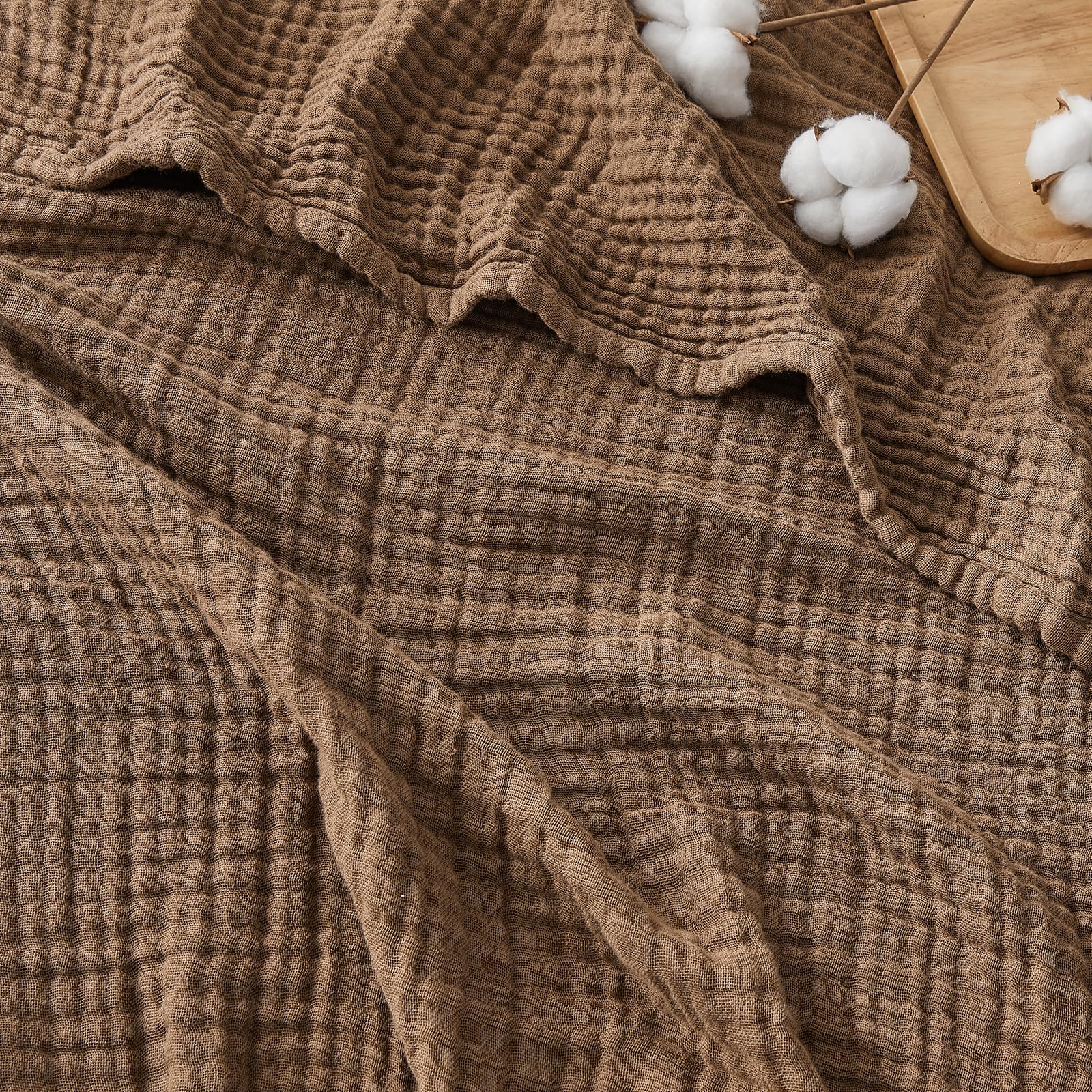 Emme Coperta in Cotone a 4 Strati 127x177 cm, Marrone