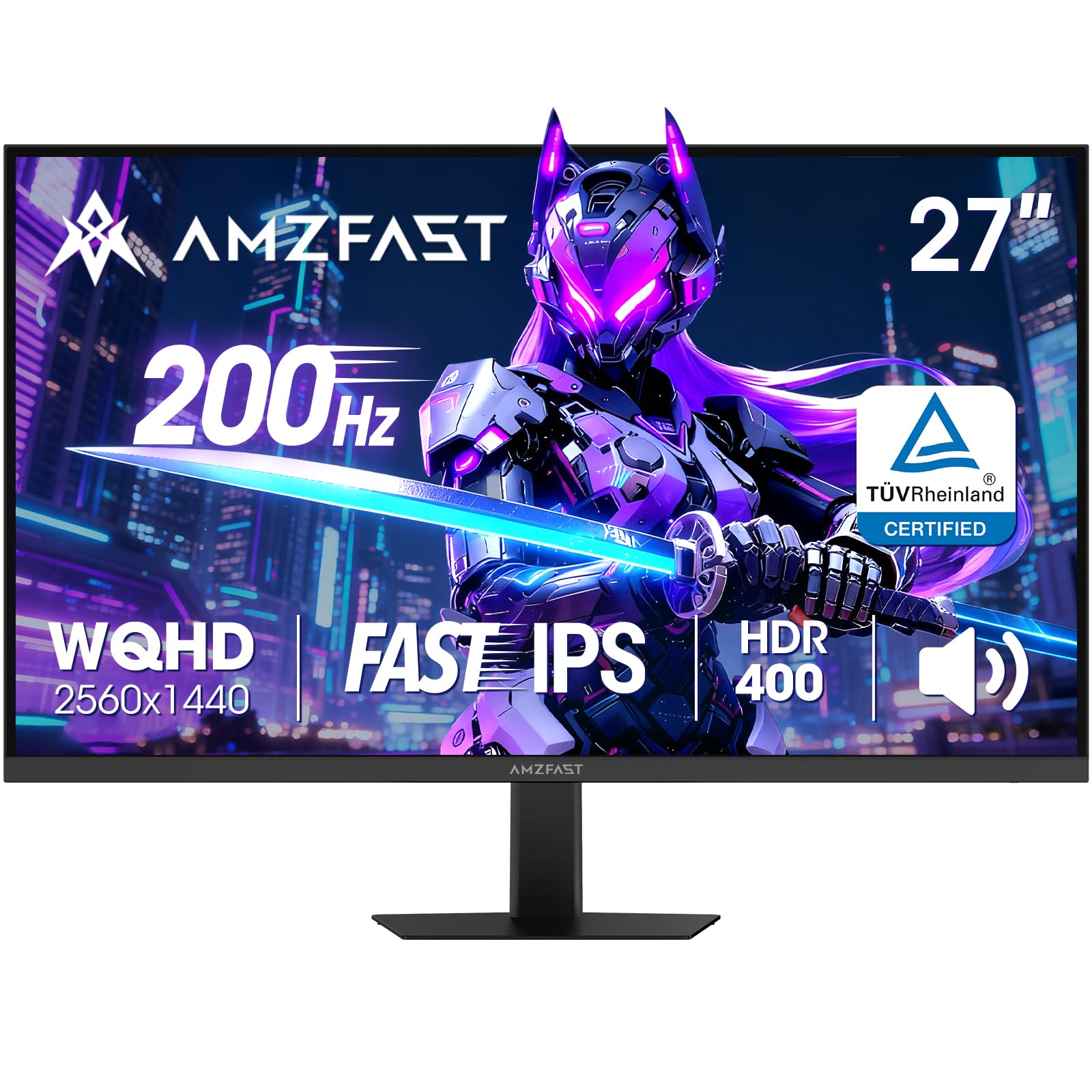 Amzfast Monitor Gaming 27" QHD 200Hz Fast IPS
