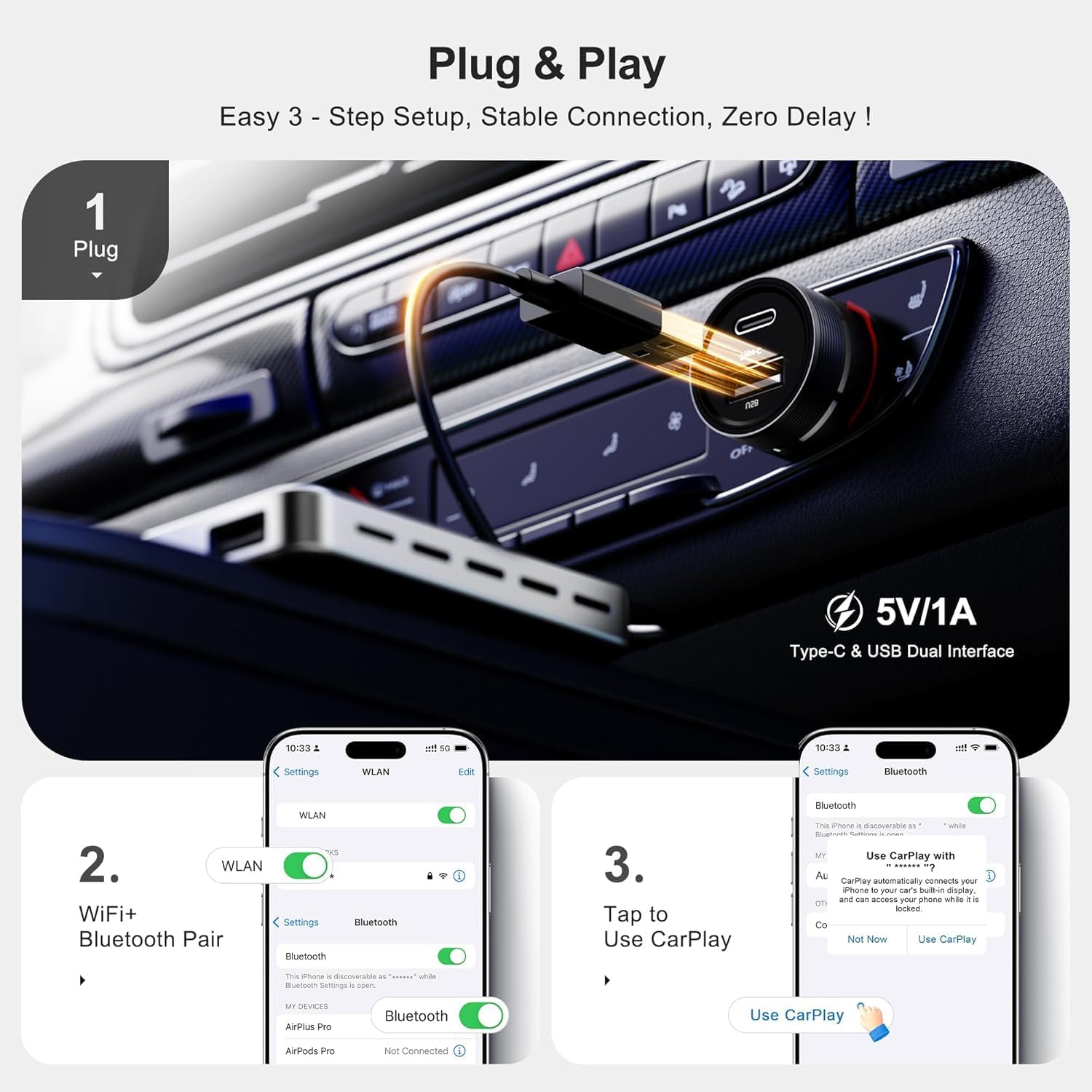 Adattatore Carplay Wireless Plug & Play 4K - immagine 4