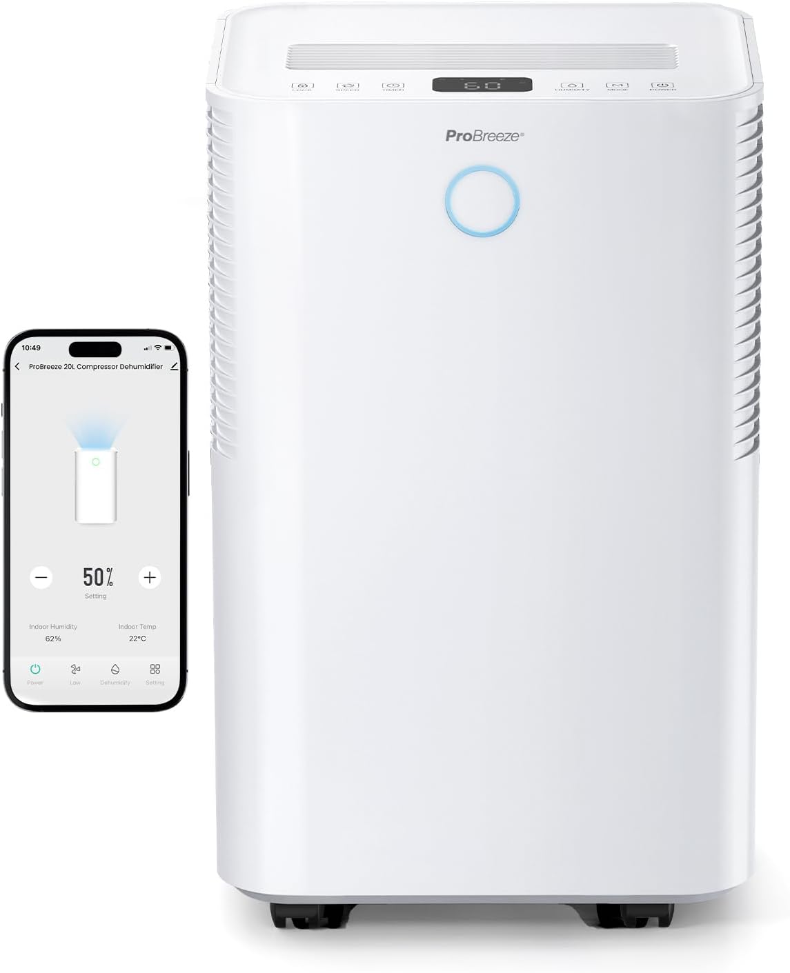 Pro Breeze OmniDry Deumidificatore 20L/Giorno con WiFi - immagine 1