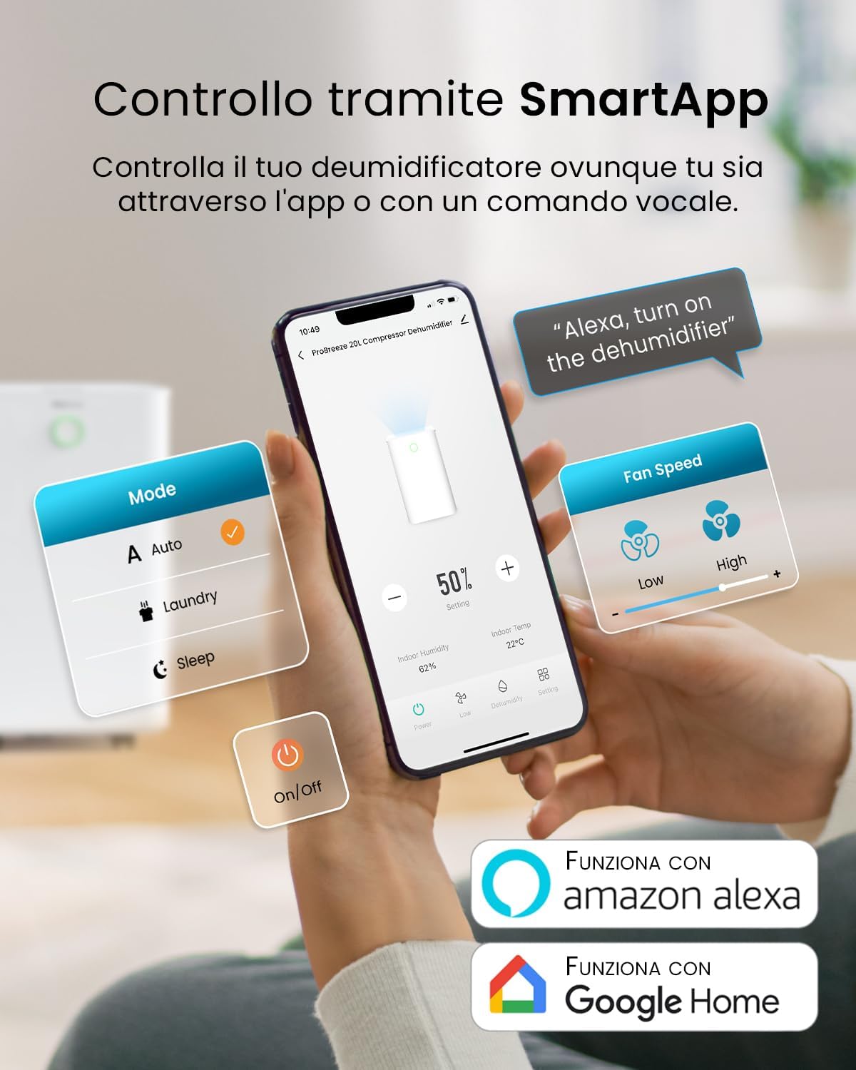 Pro Breeze OmniDry Deumidificatore 20L/Giorno con WiFi - immagine 4