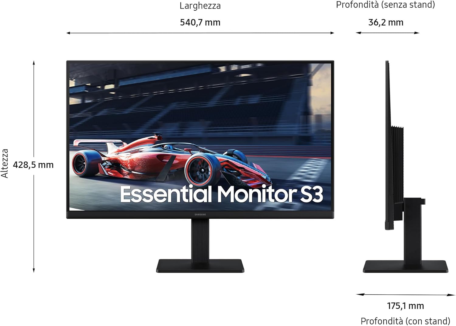 Samsung Monitor S30GD Flat 24'' Full HD IPS - immagine 2