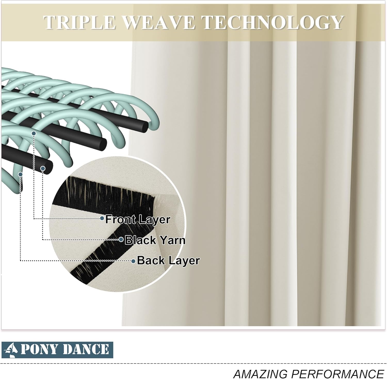 Pony Dance Tende da Esterno Impermeabili 4 Pezzi L132xH213 CM - immagine 4