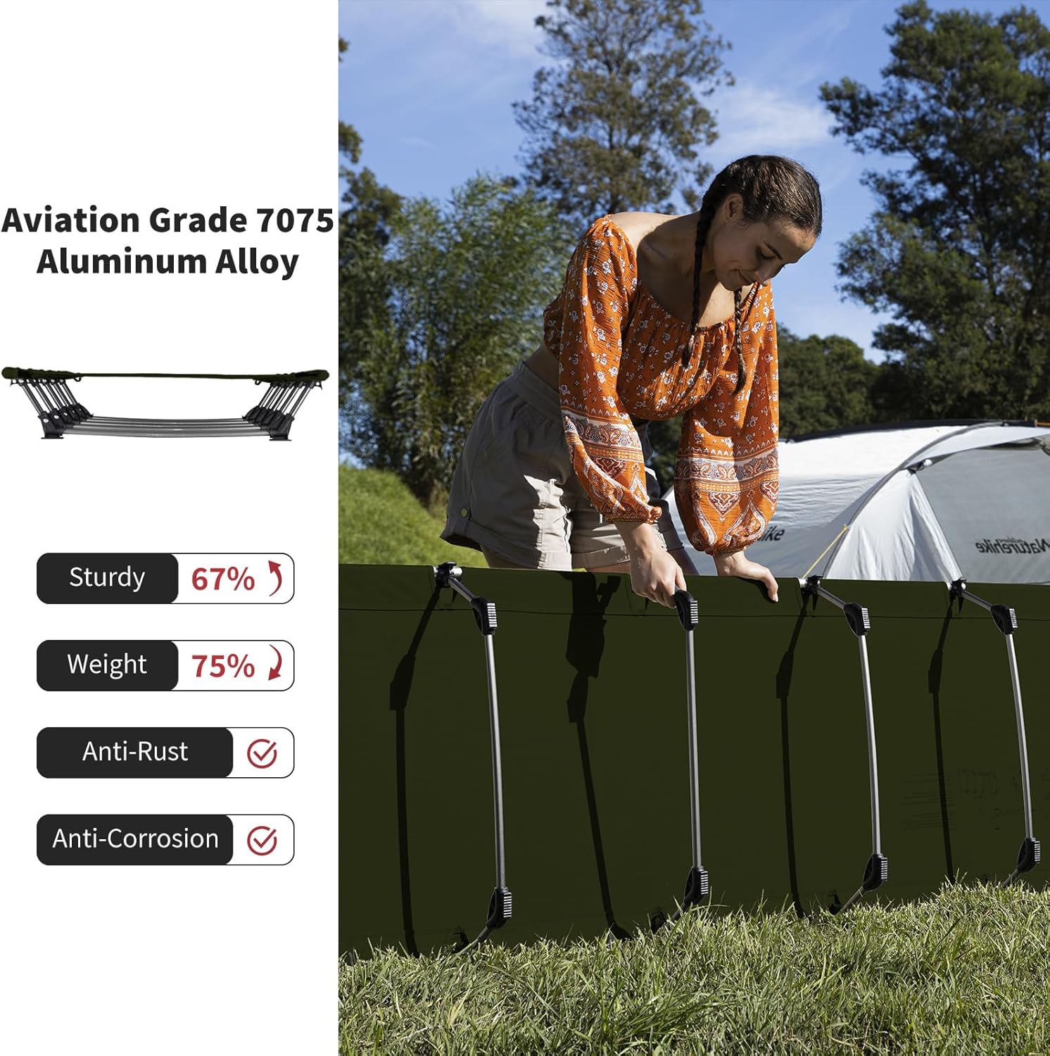 Naturehike GJ01, Alluminio, Verde, OneSize - immagine 2