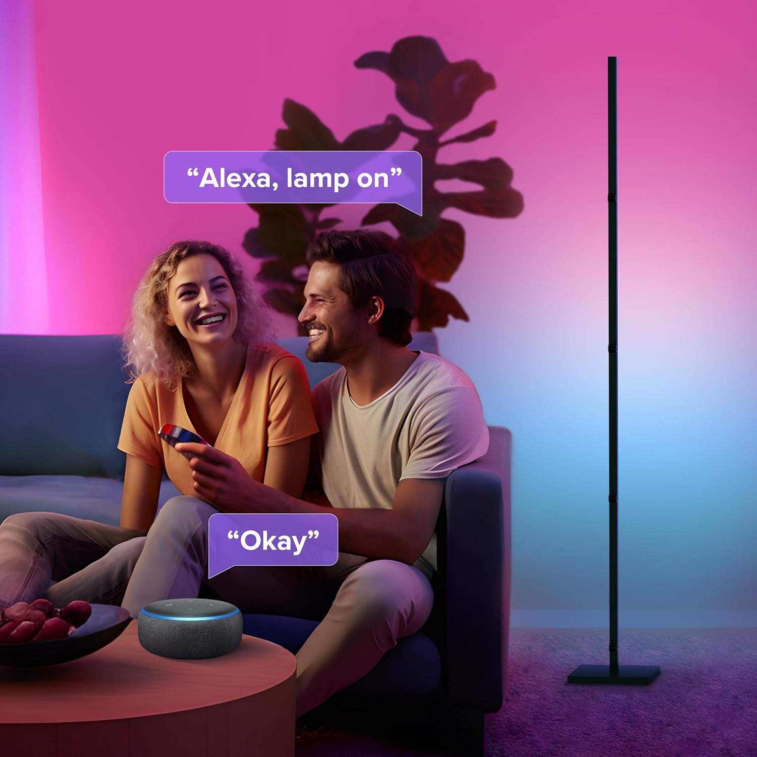 Calex Lampada da Terra LED Smart 175cm, Nero - immagine 8