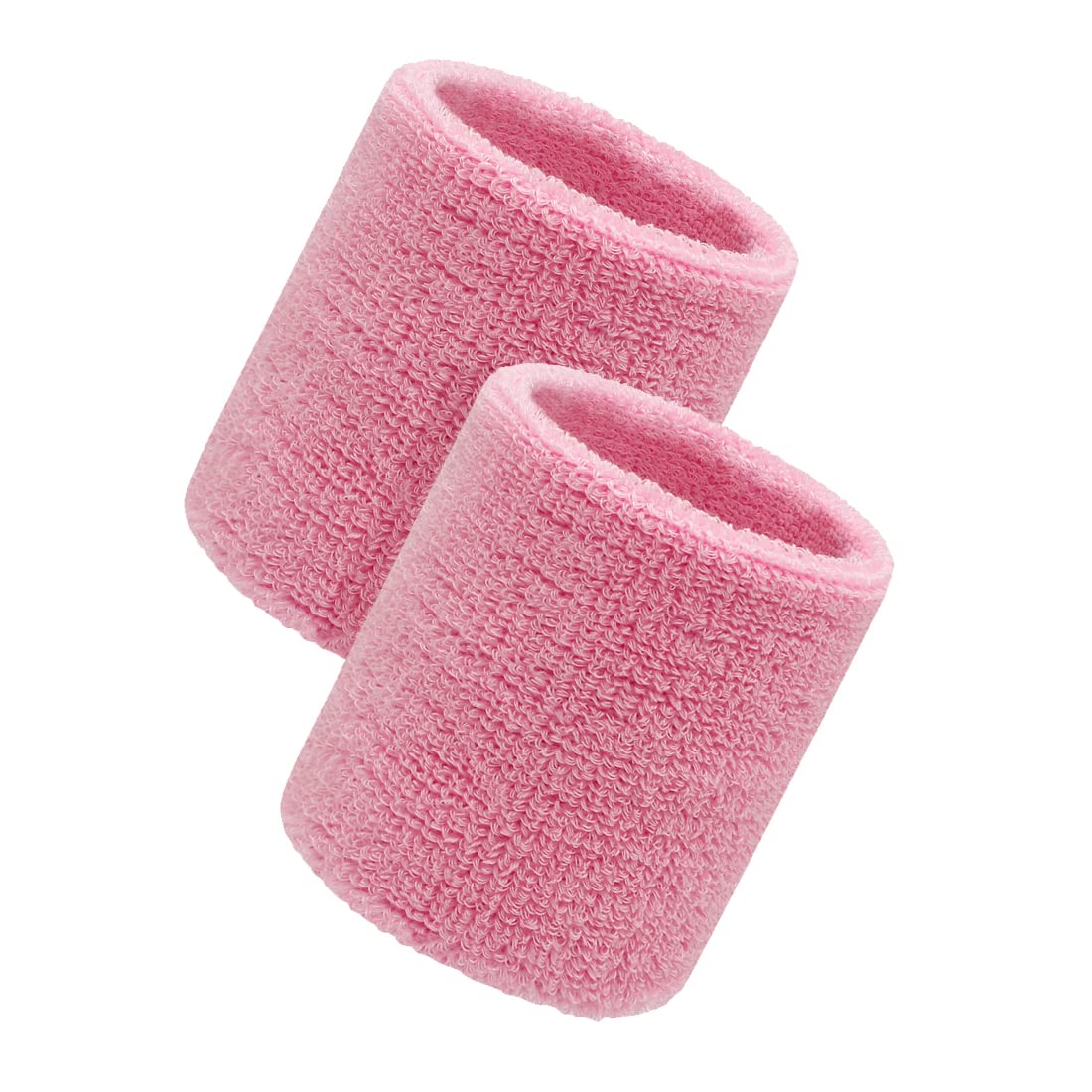 2 Pezzi Polsino Sportivo, Polsini Palestra da Donna e Uomo, Polsini per Fascia, Sport Sweatband Polsino, Polsino Elastico, Per Palestra, Corsa, Sport, Tennis, Basket (Rosa)