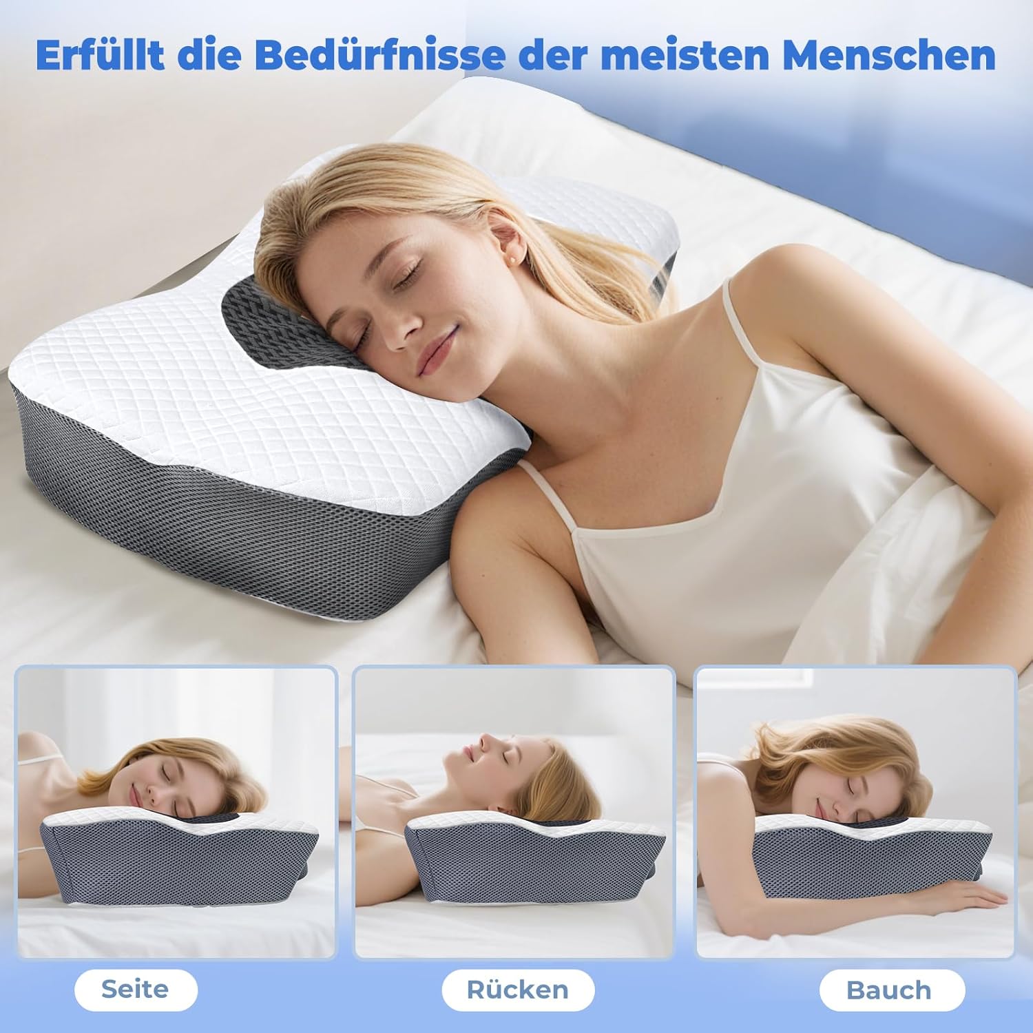 Saheyer Cuscino Cervicale Memory Foam Ergonomico - immagine 5